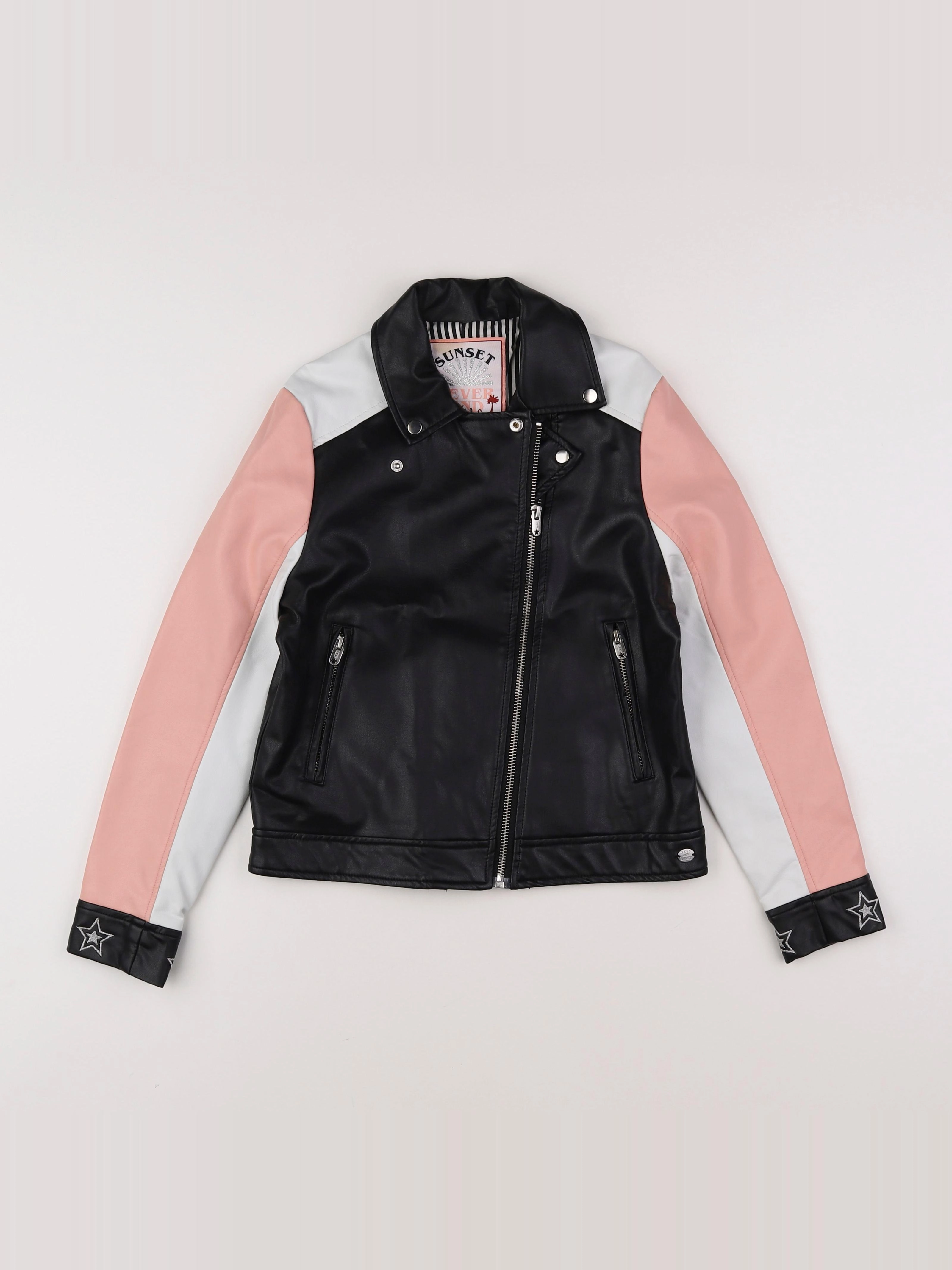 IKKS - veste simili cuir noir - 10 ans