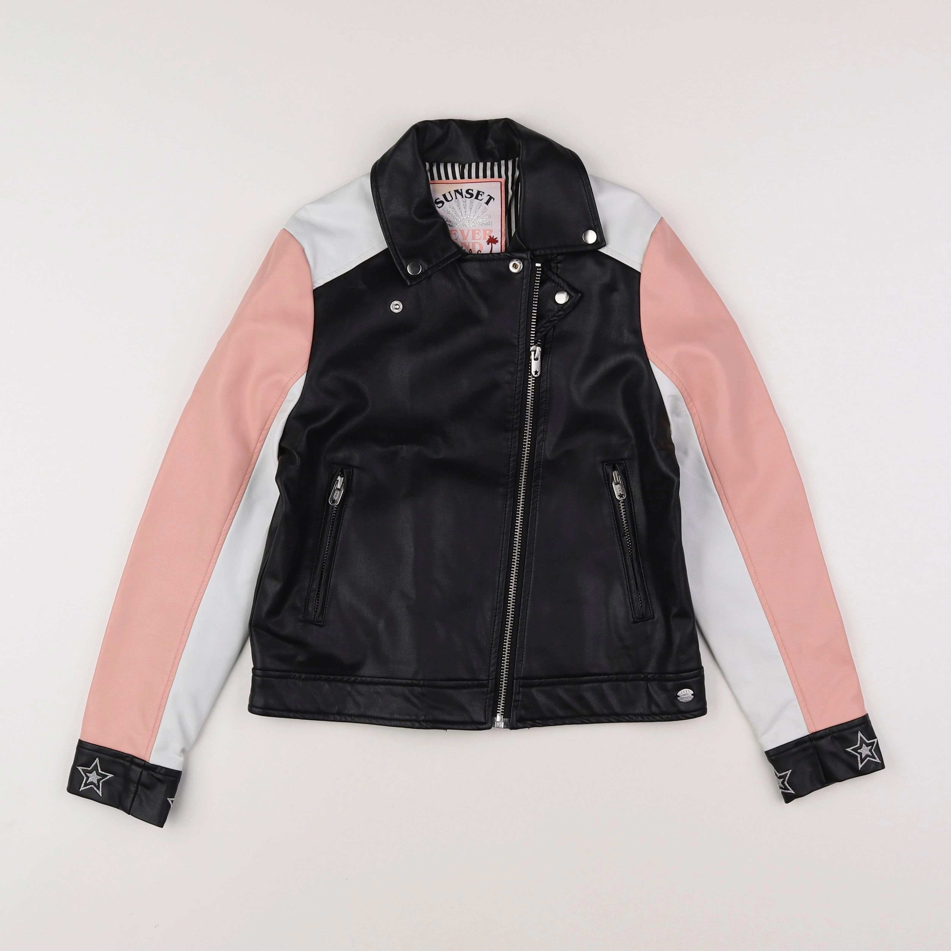 IKKS - veste simili cuir noir - 10 ans