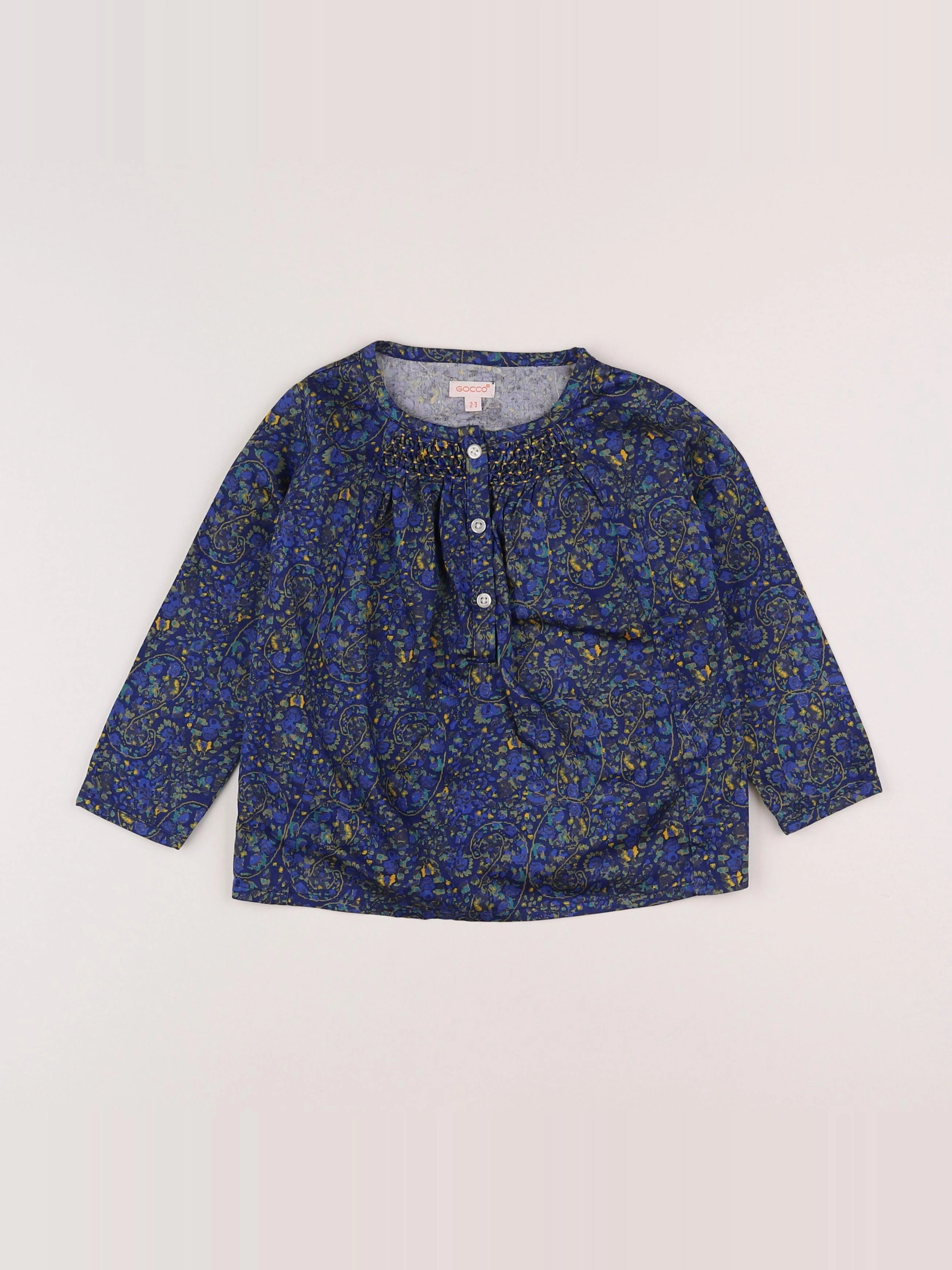 Gocco - blouse bleu - 2/3 ans