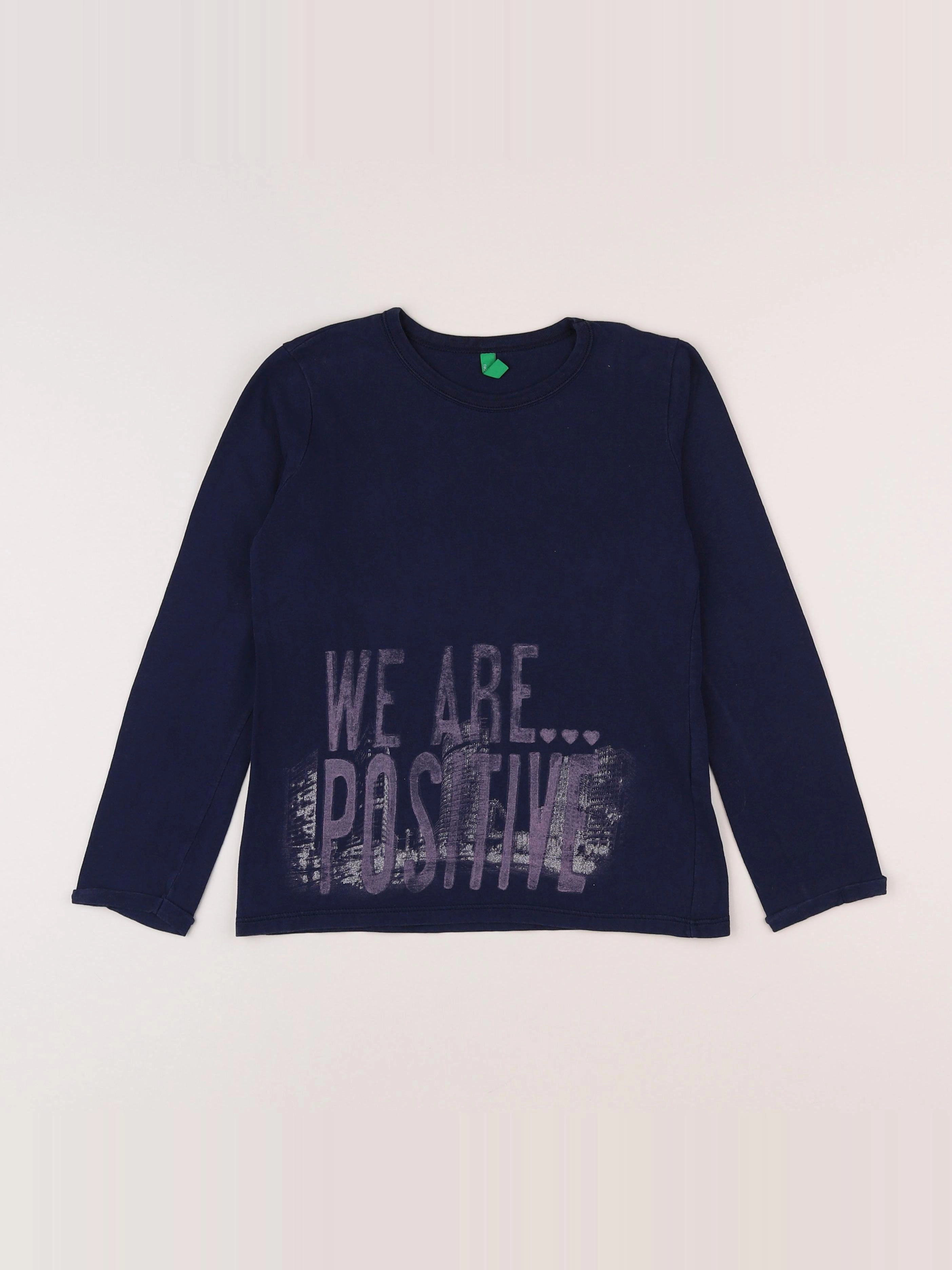 Benetton - tee-shirt bleu - 7/8 ans