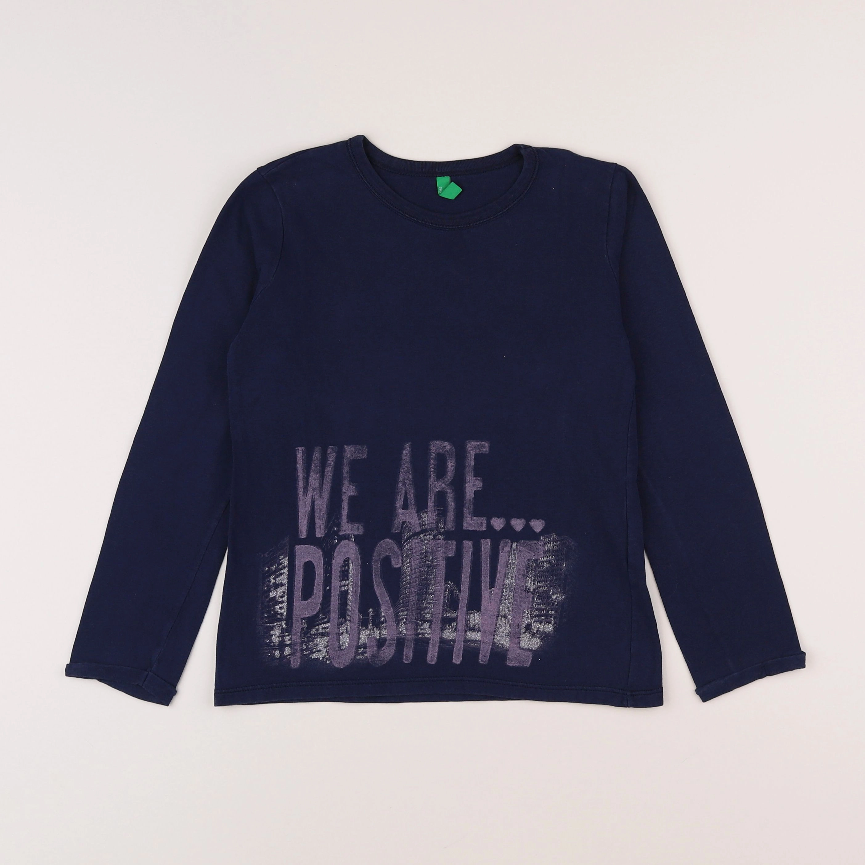 Benetton - tee-shirt bleu - 7/8 ans