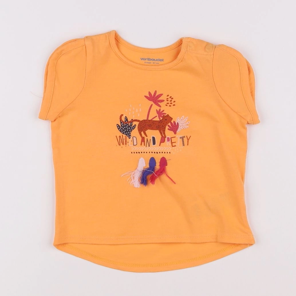 Vertbaudet - tee-shirt orange - 6 mois