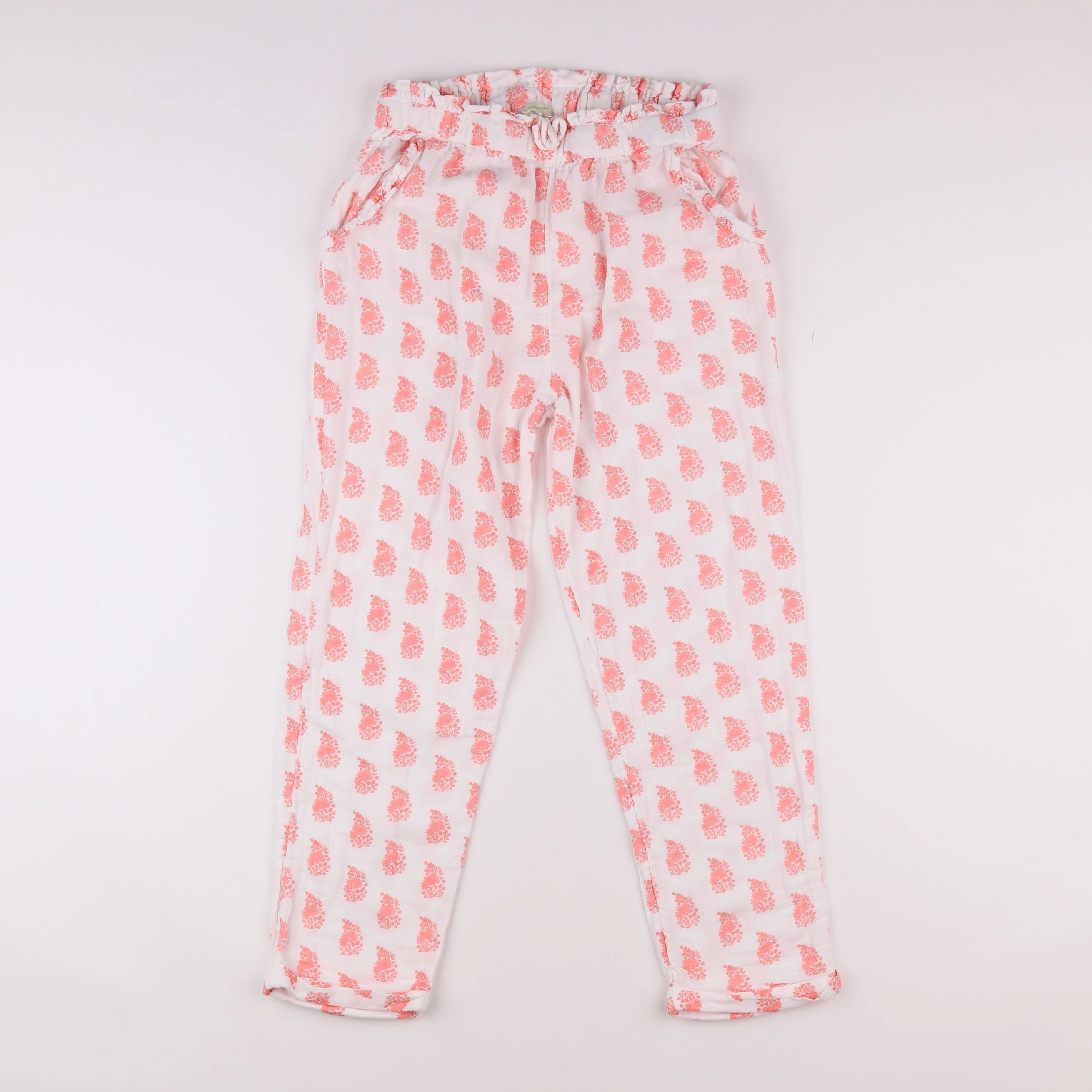 Vertbaudet - pantalon blanc, rose - 14 ans