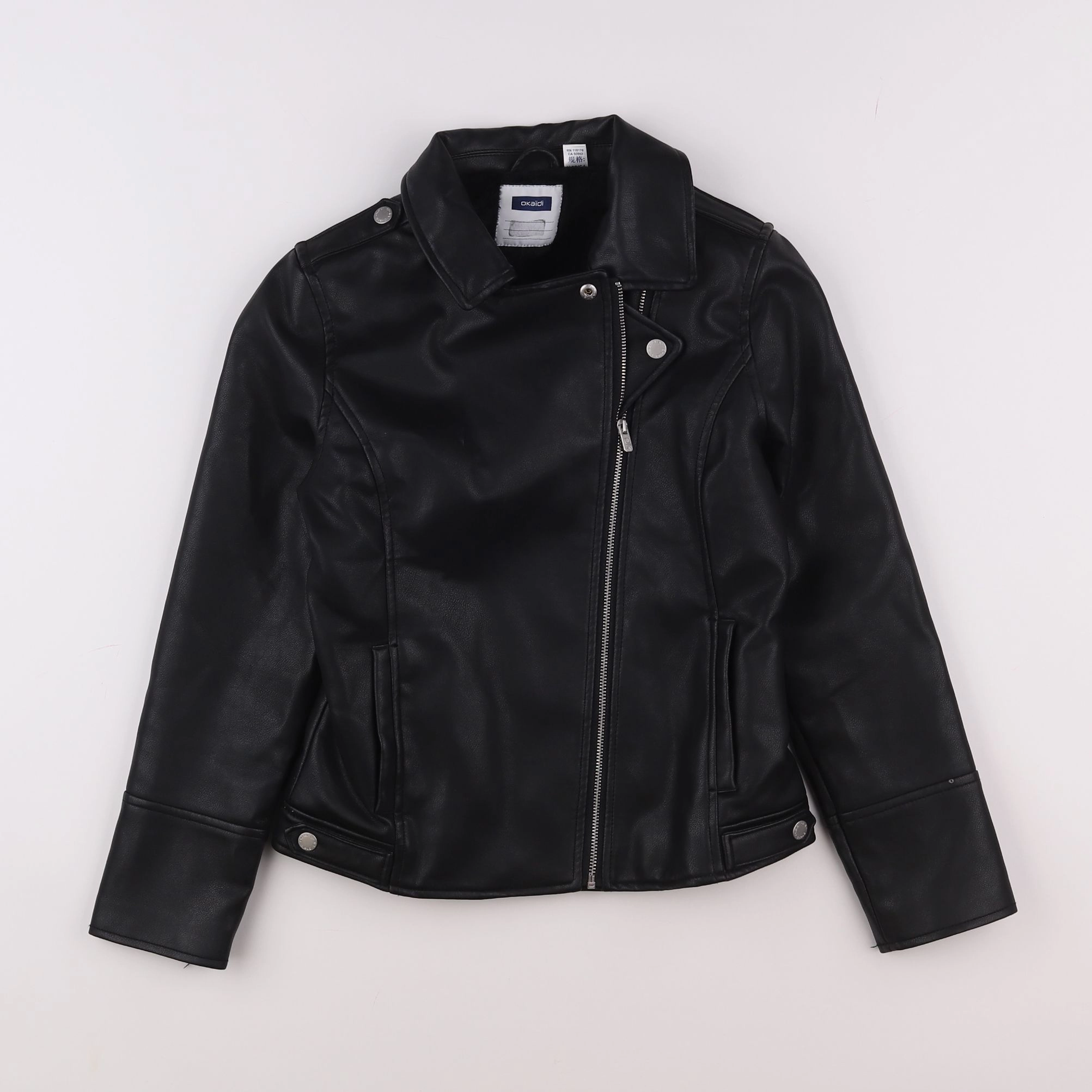 Okaidi - veste simili cuir noir - 10 ans