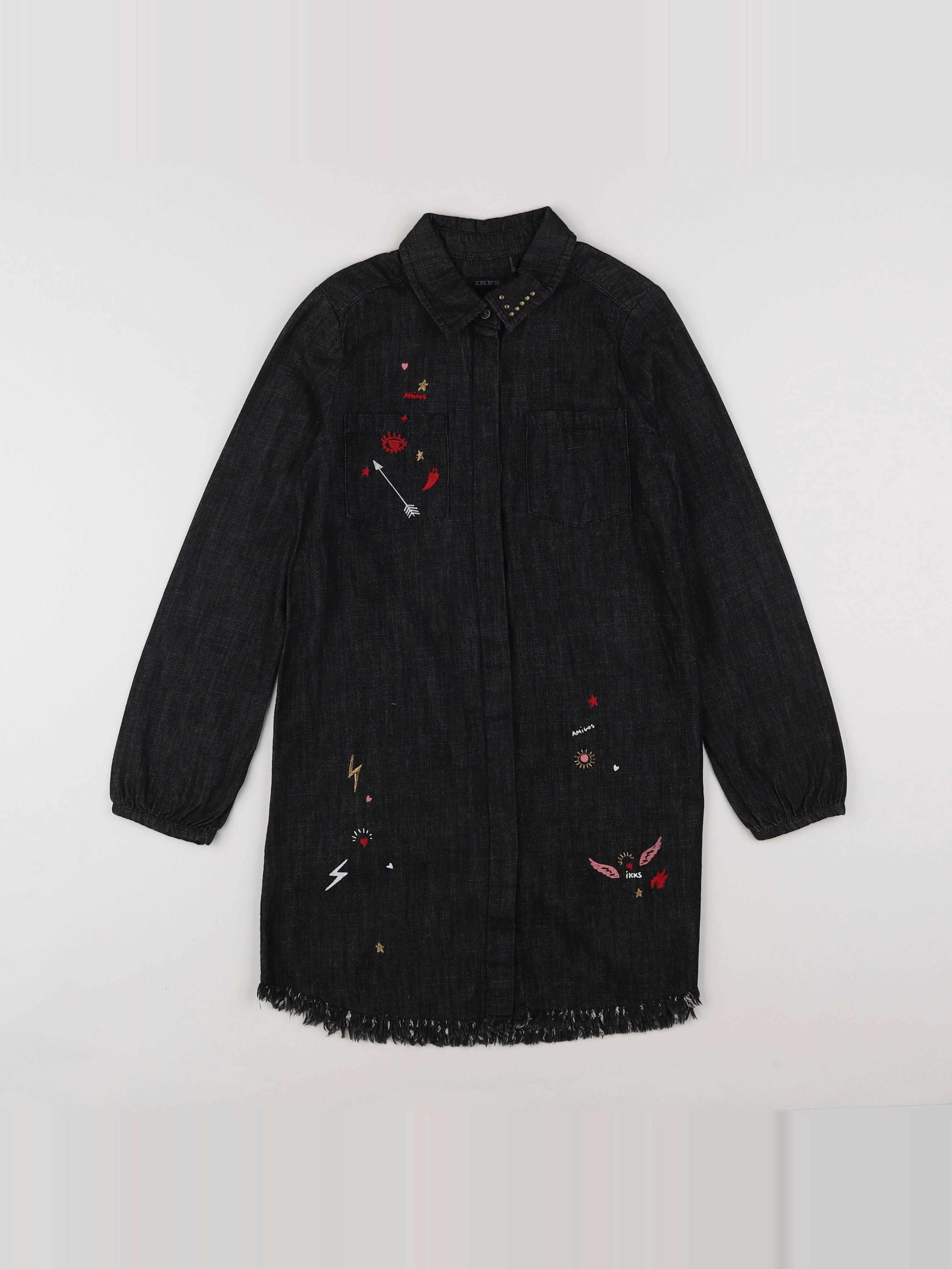 IKKS - robe imprimé au dos gris - 10 ans
