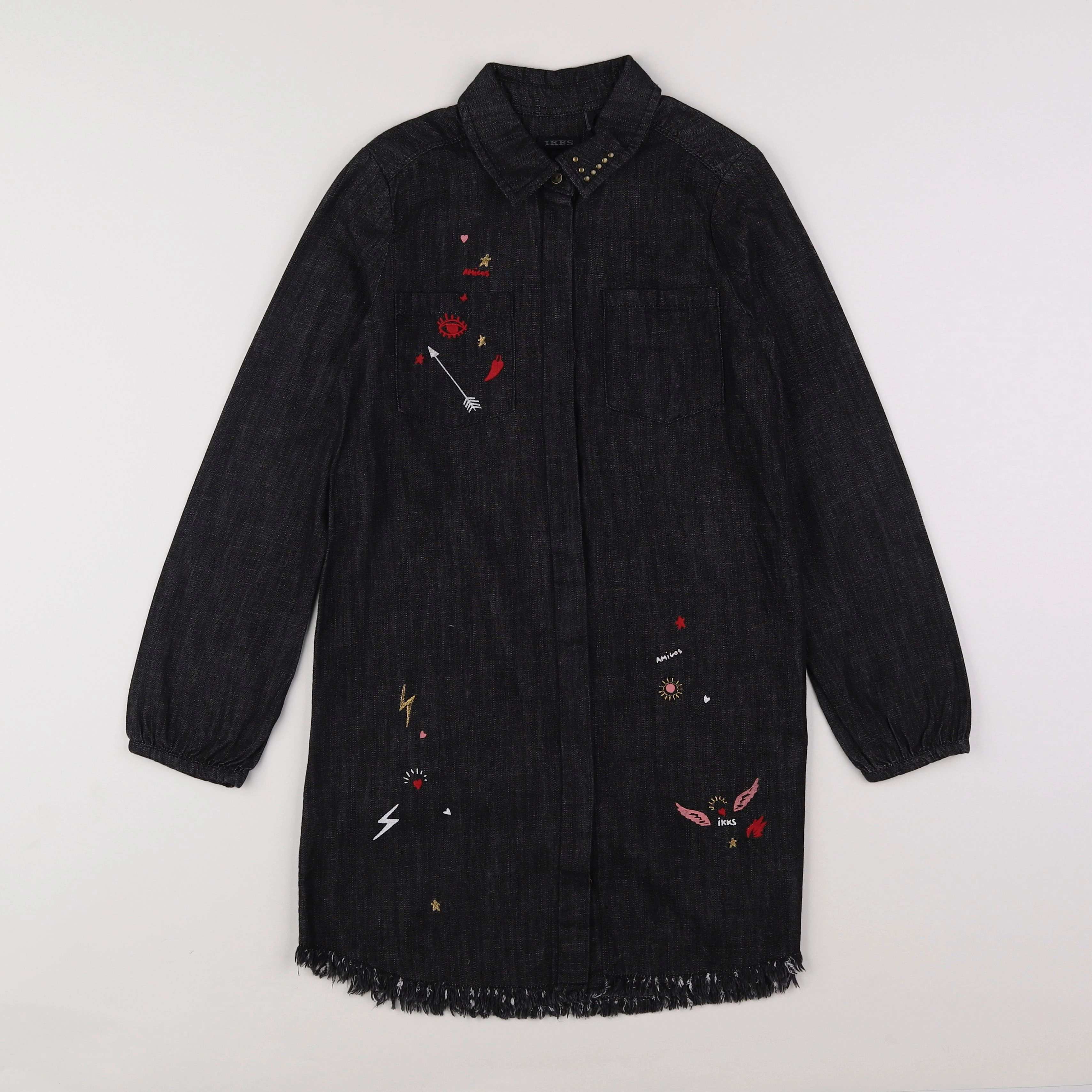 IKKS - robe imprimé au dos gris - 10 ans