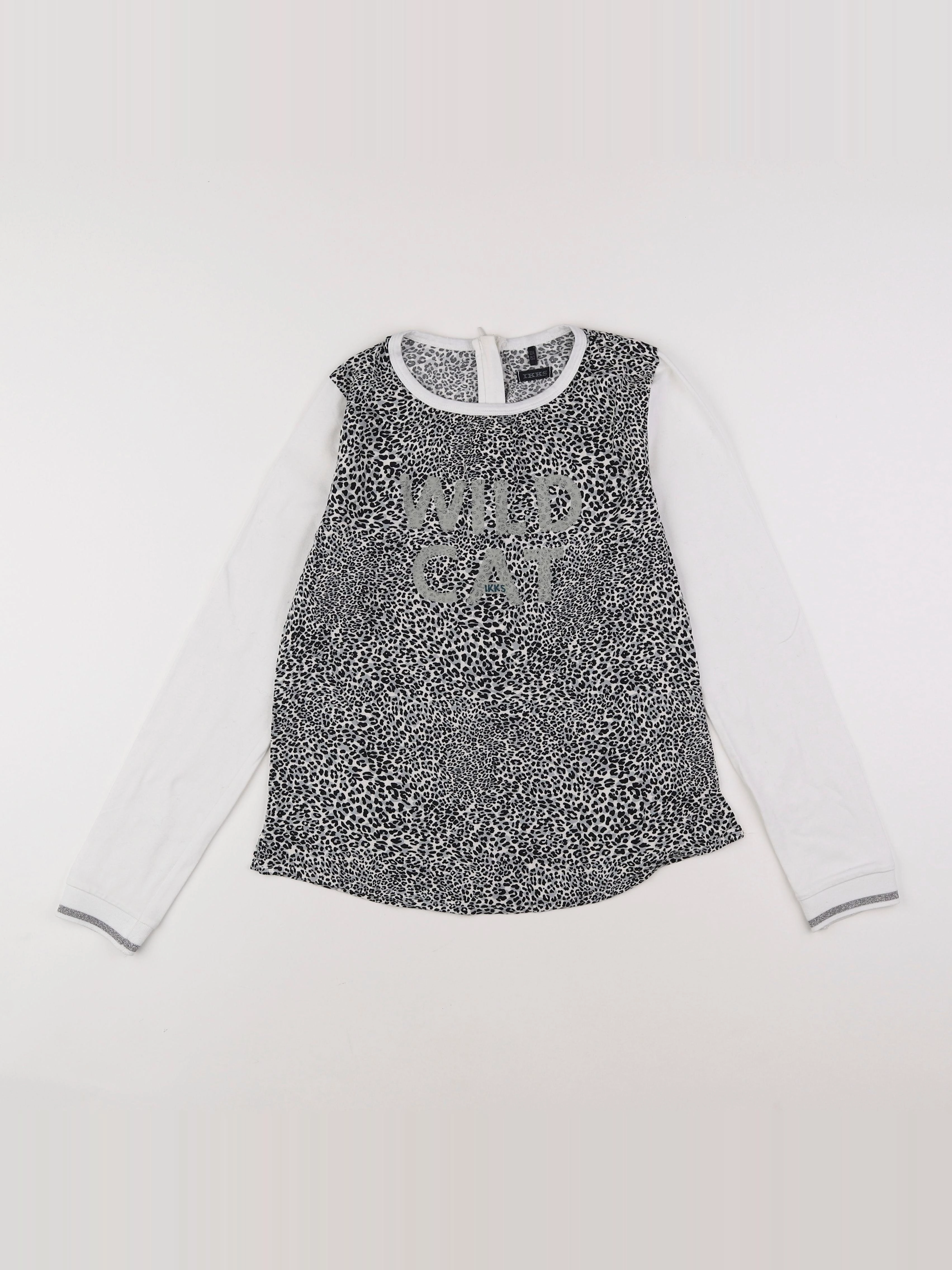 IKKS - tee-shirt blanc, gris - 12 ans