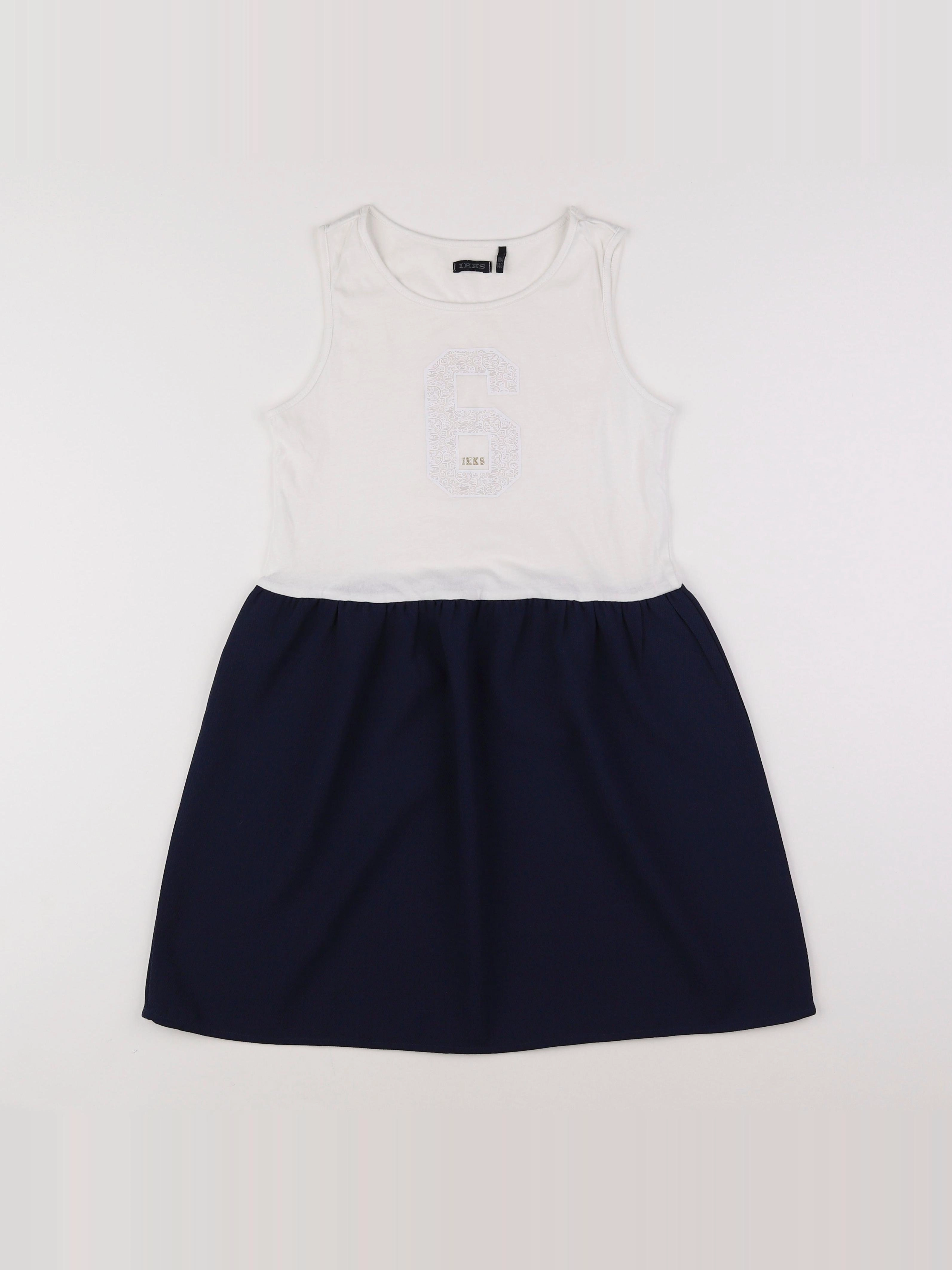 IKKS - robe blanc, bleu - 10 ans