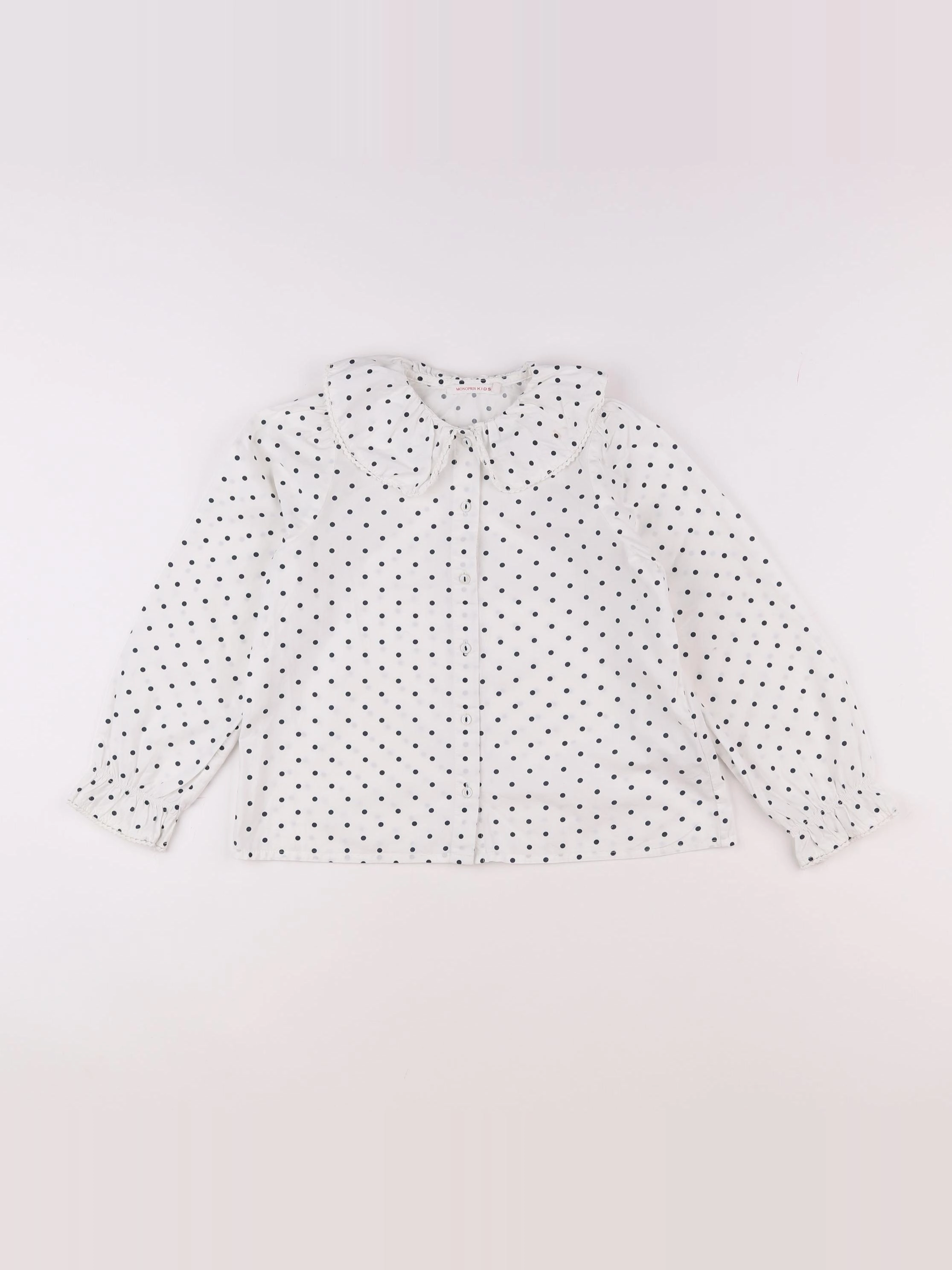 Monoprix - chemise blanc, bleu - 8 ans
