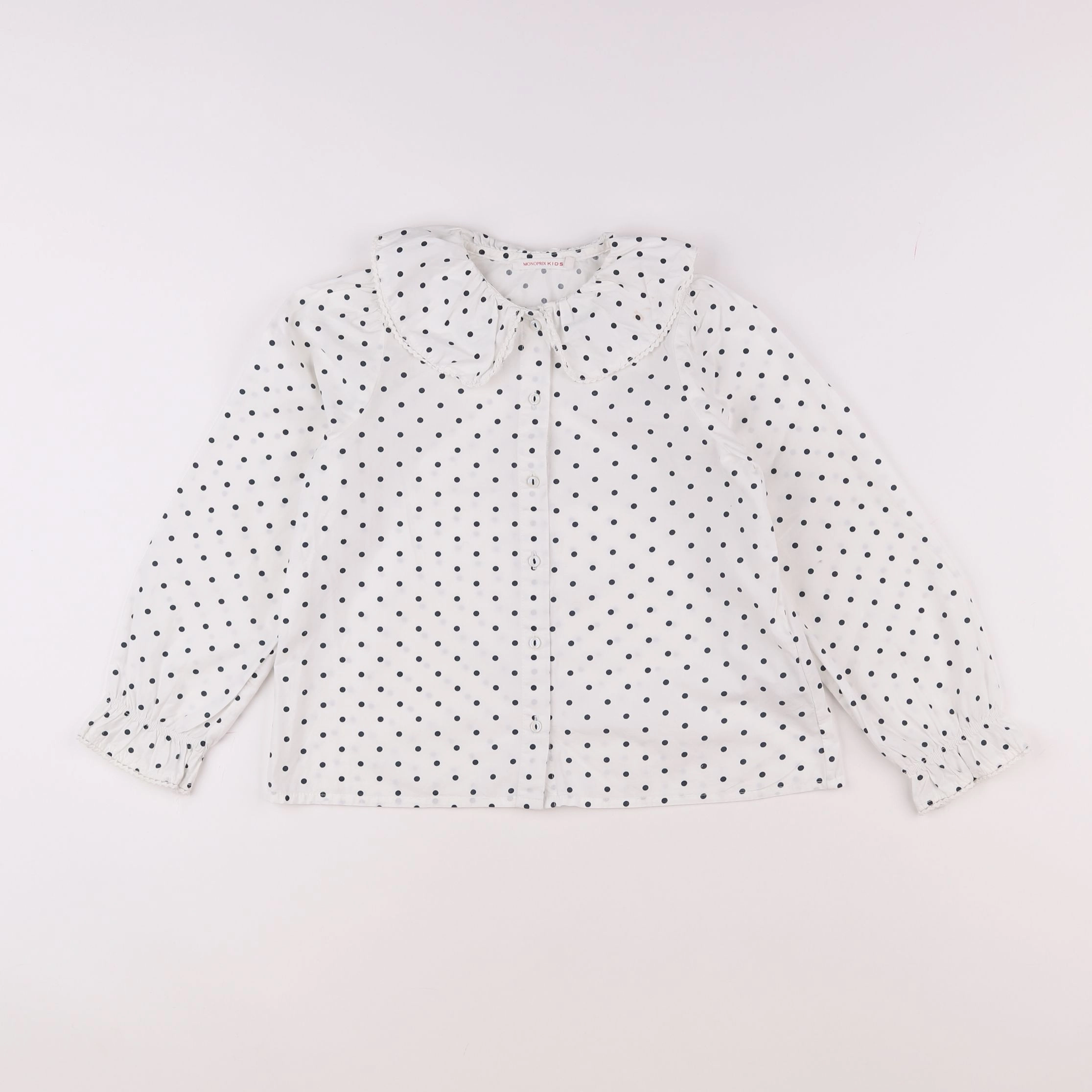 Monoprix - chemise blanc, bleu - 8 ans