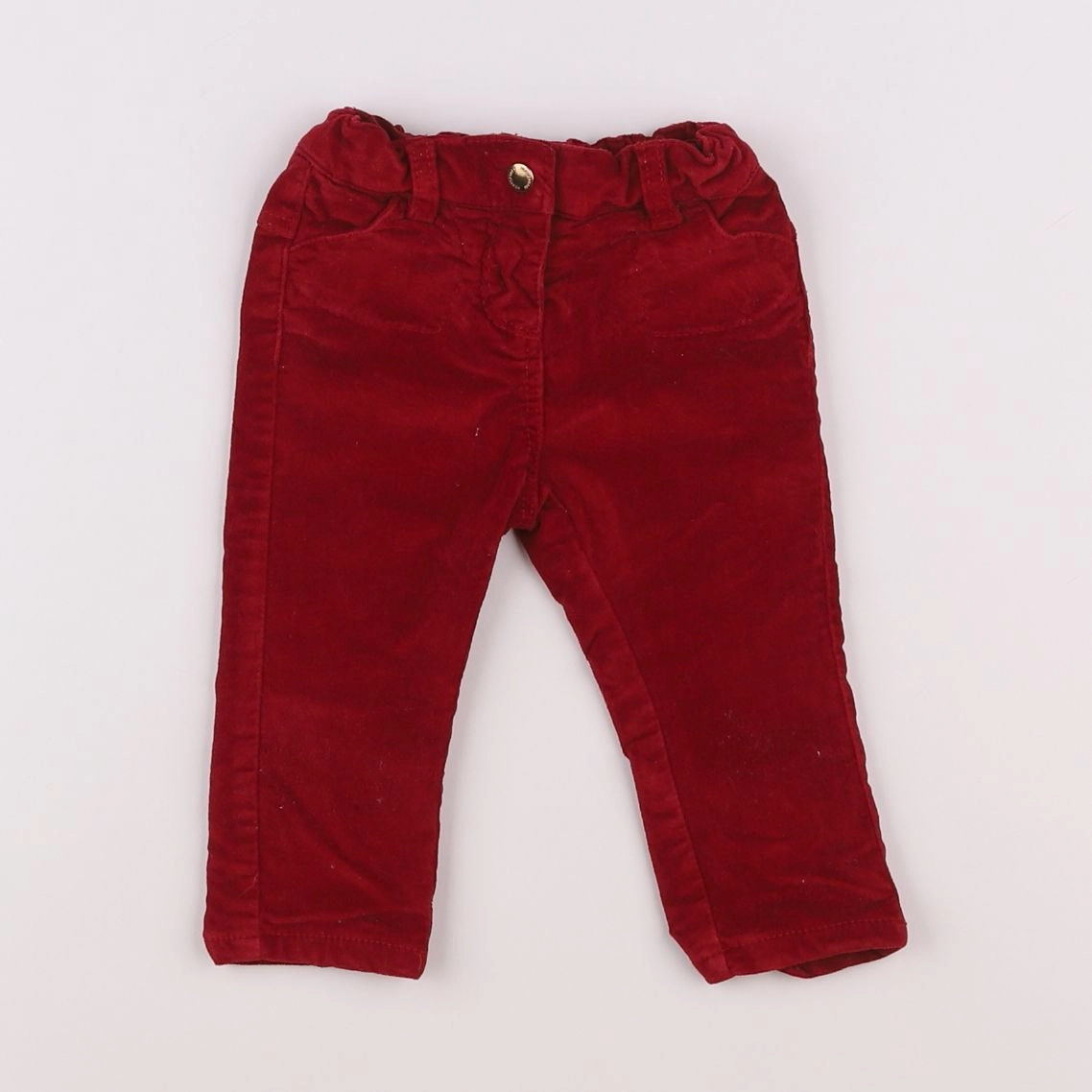 Vertbaudet - pantalon rouge - 3 mois