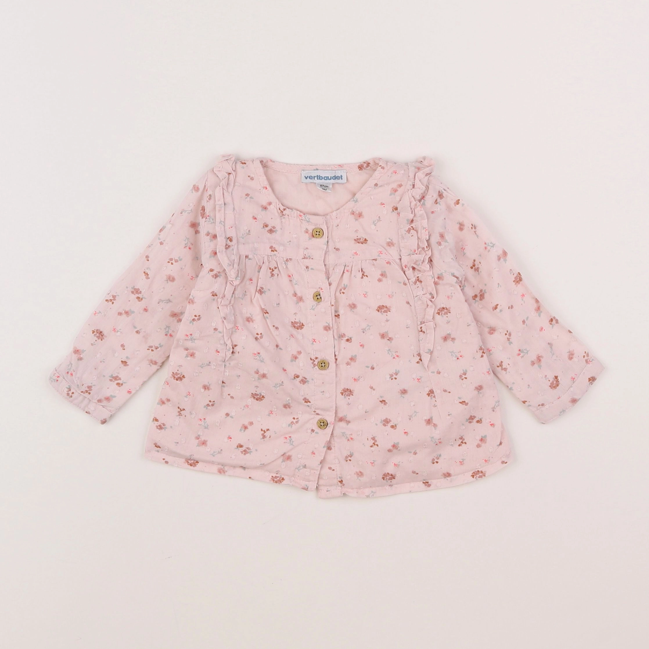 Vertbaudet - blouse rose - 6 mois