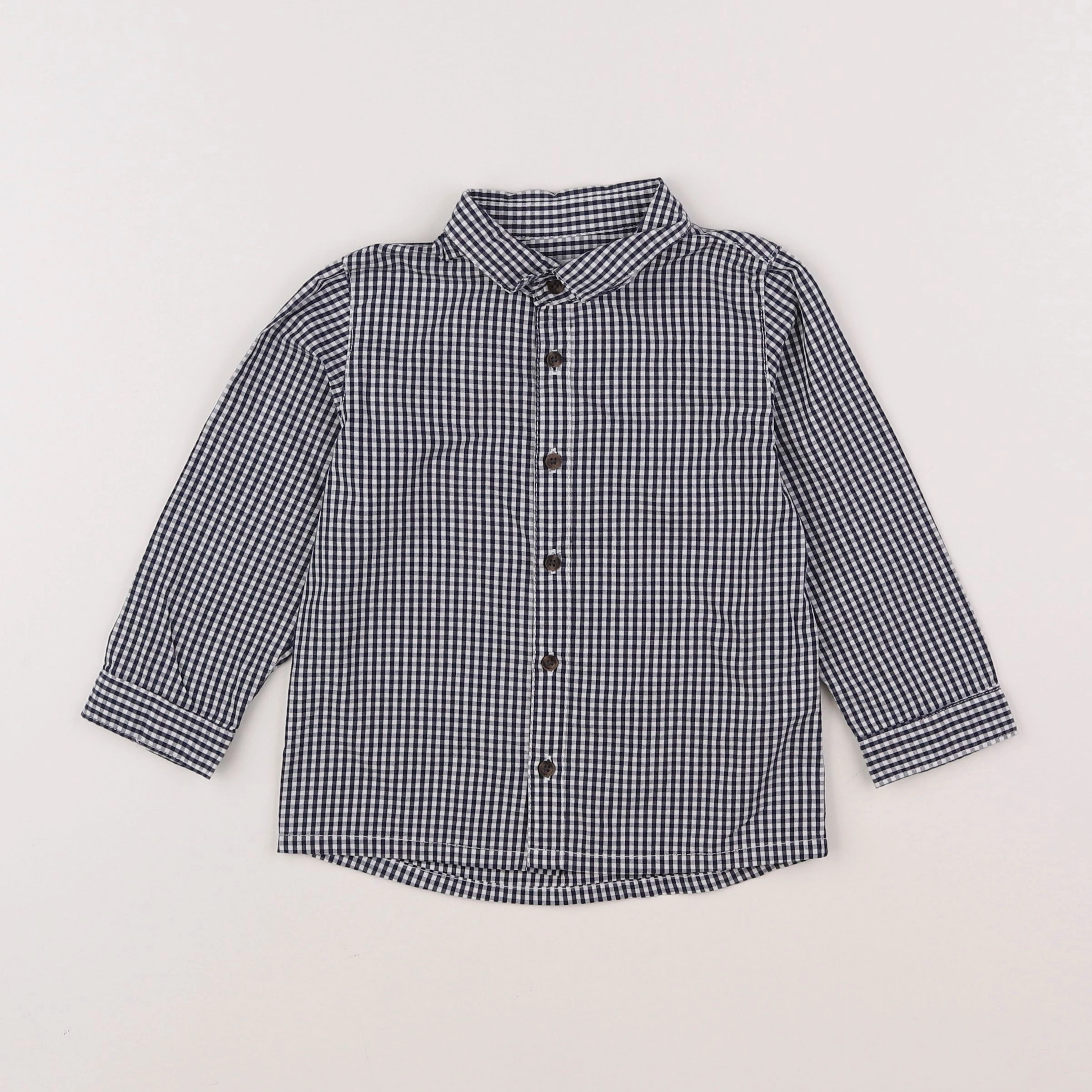 Vertbaudet - chemise blanc, noir - 2 ans