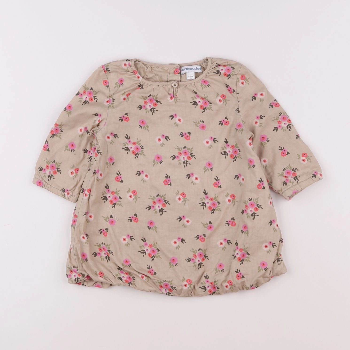Vertbaudet - robe beige - 6 mois