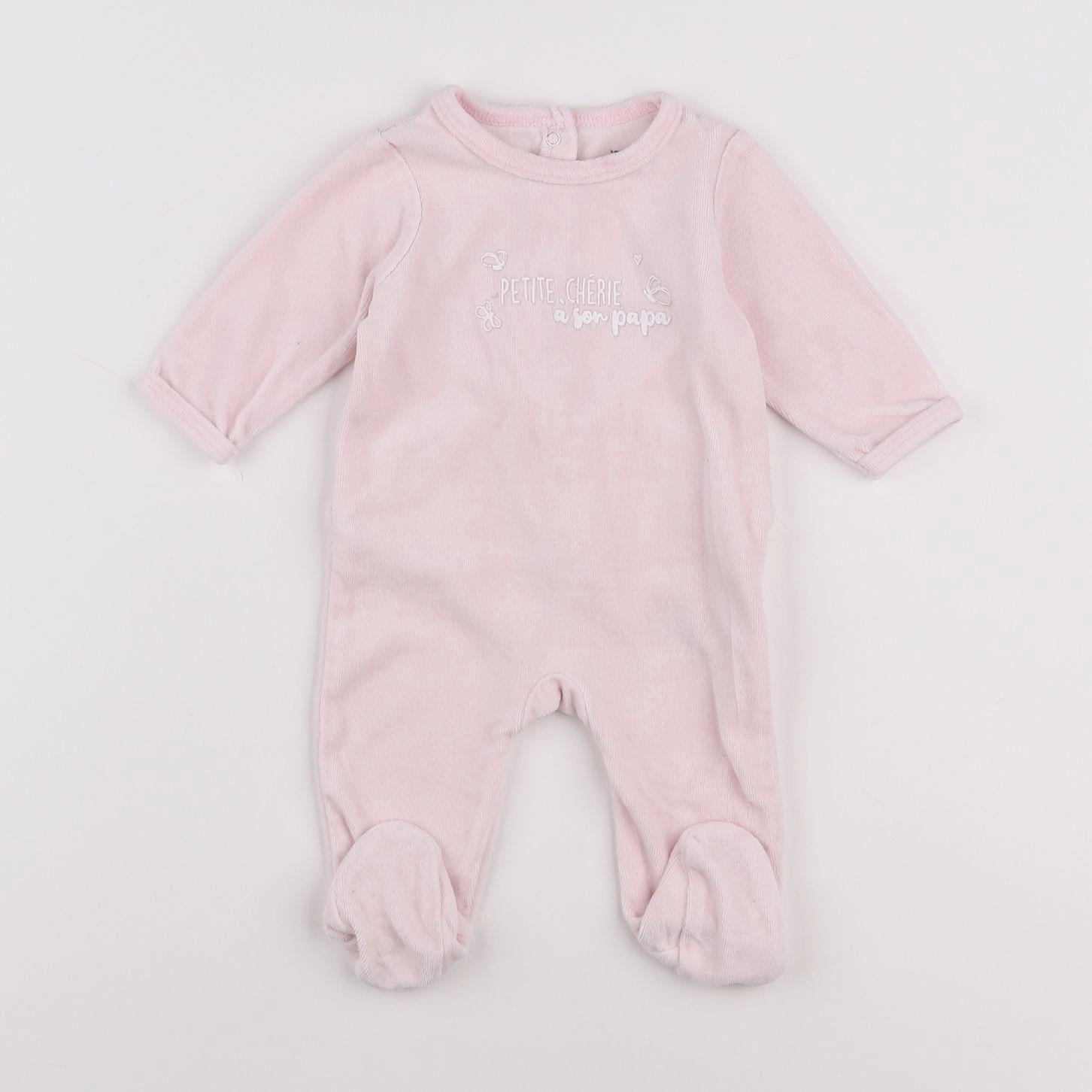 Vertbaudet - pyjama velours rose - 3 mois