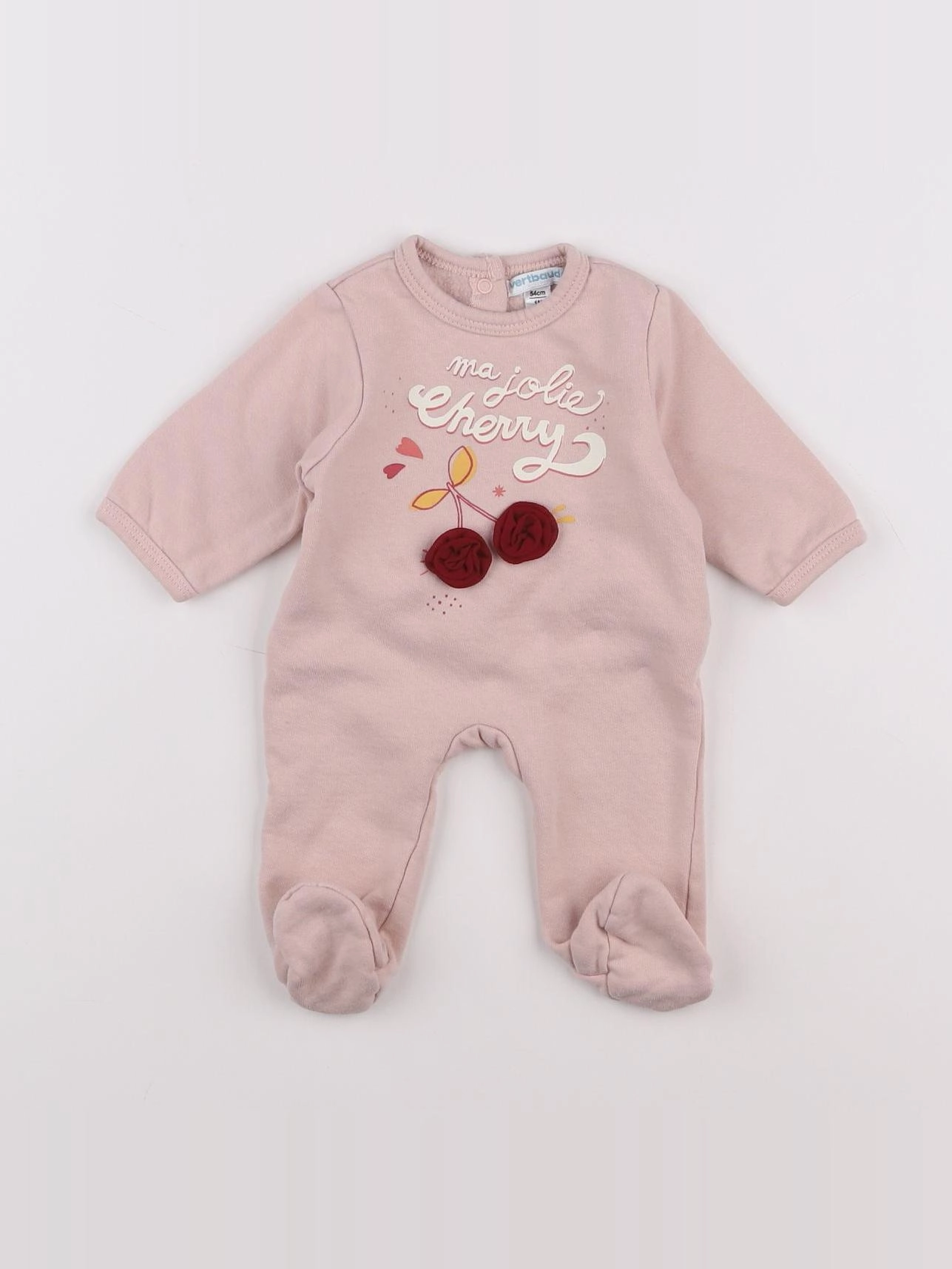 Vertbaudet - pyjama coton rose - 1 mois