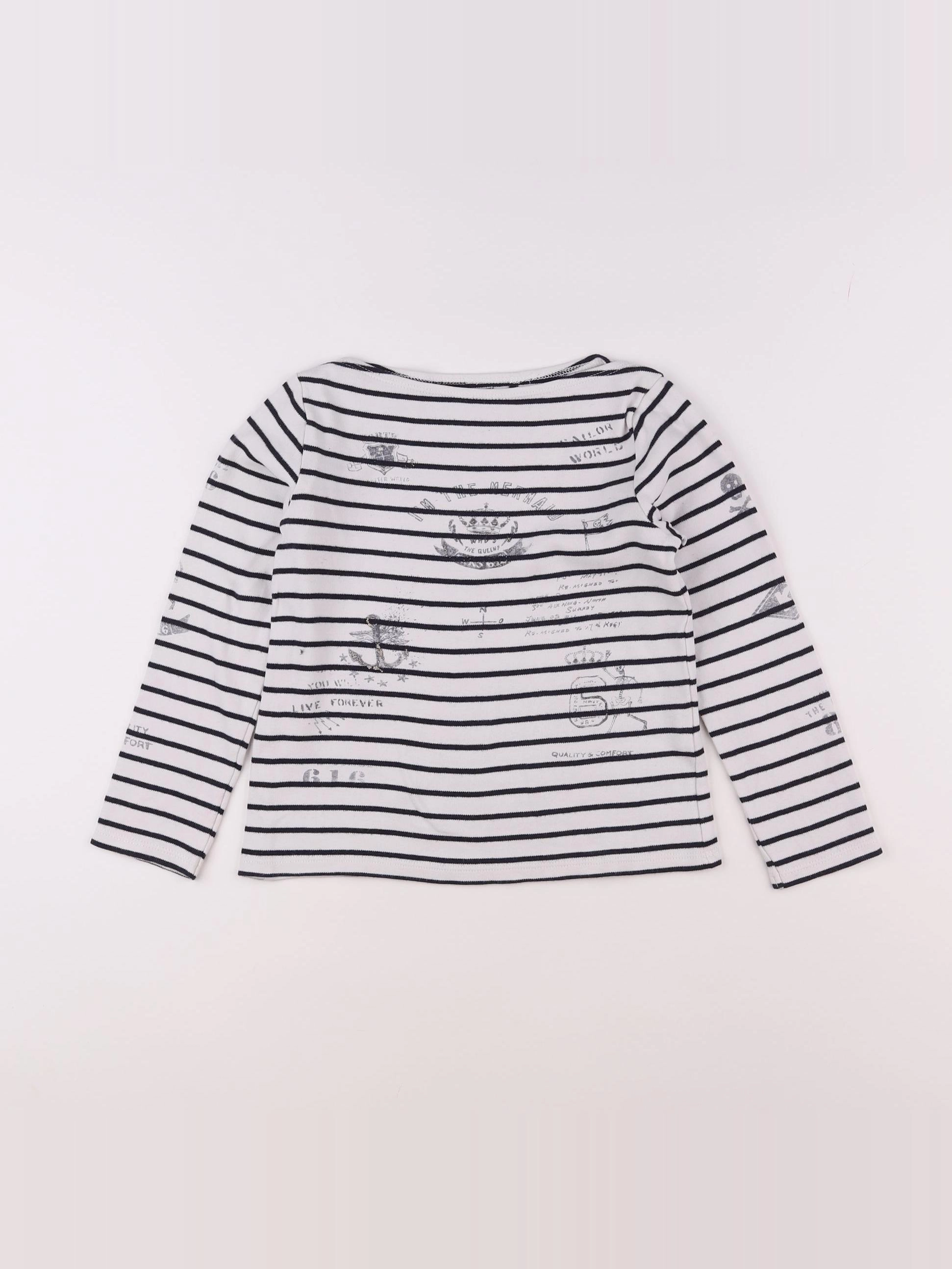 IKKS - tee-shirt blanc, noir - 8 ans