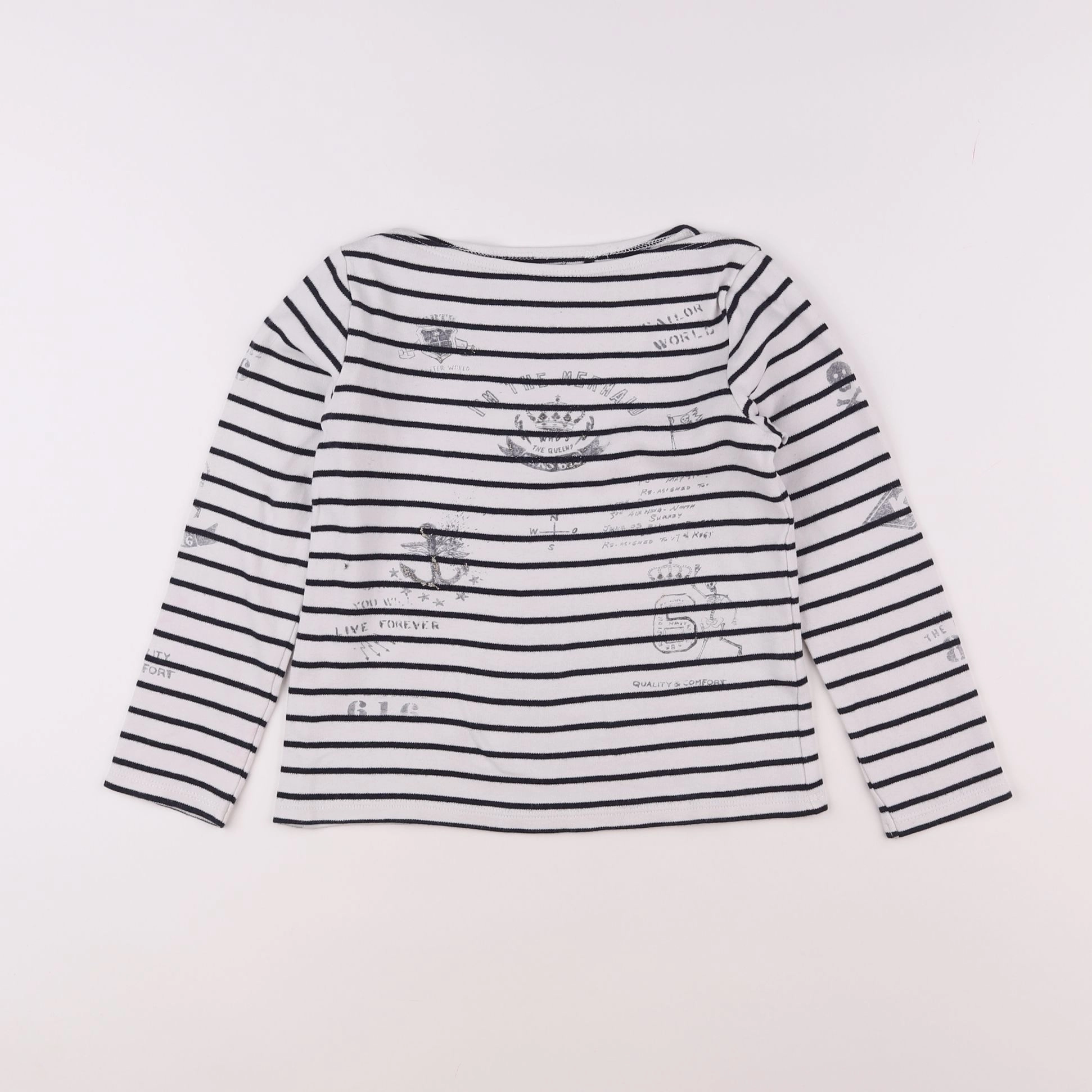 IKKS - tee-shirt blanc, noir - 8 ans