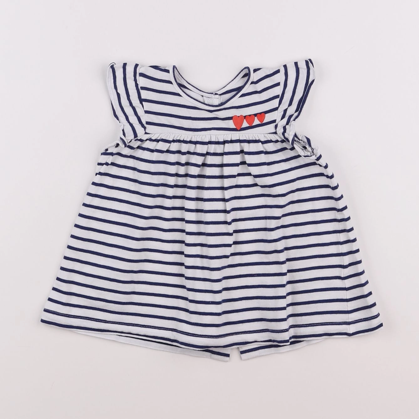 Vertbaudet - robe bleu, blanc - 6 mois
