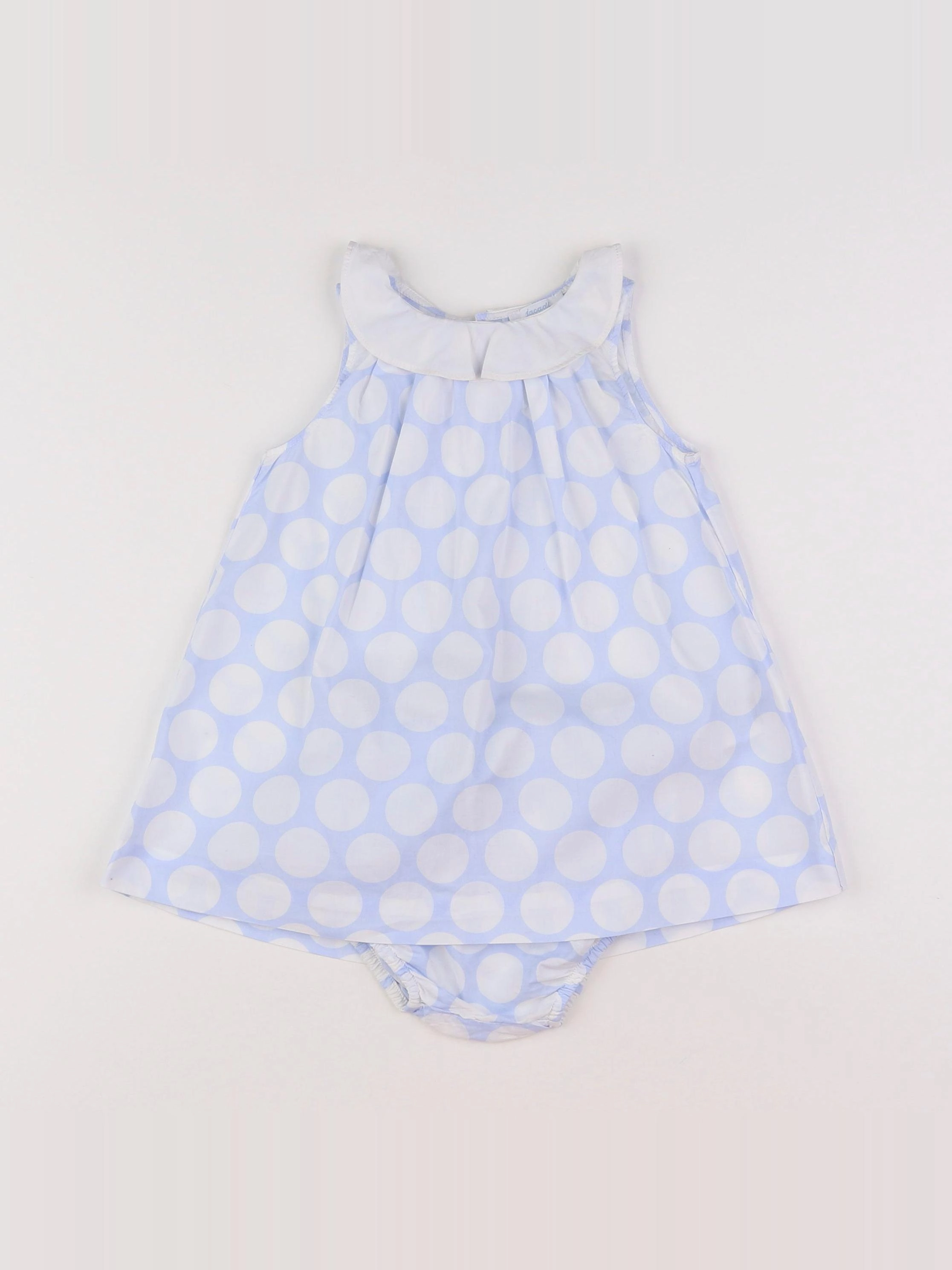 Jacadi - robe blanc, bleu - 12 mois