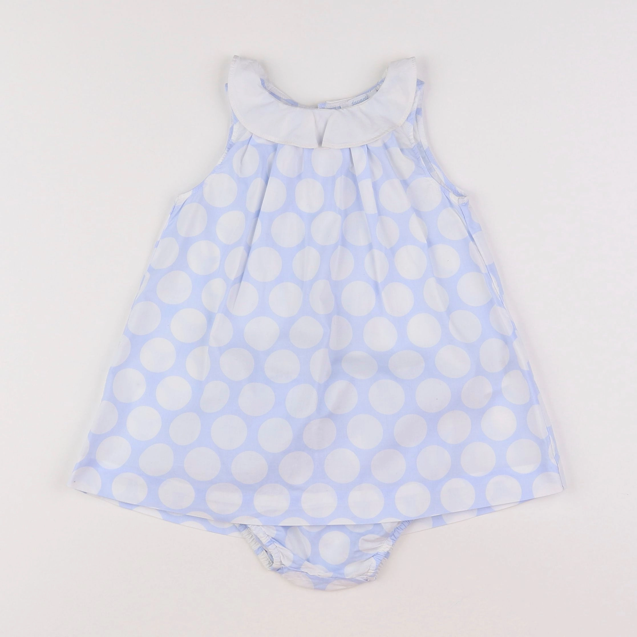 Jacadi - robe blanc, bleu - 12 mois