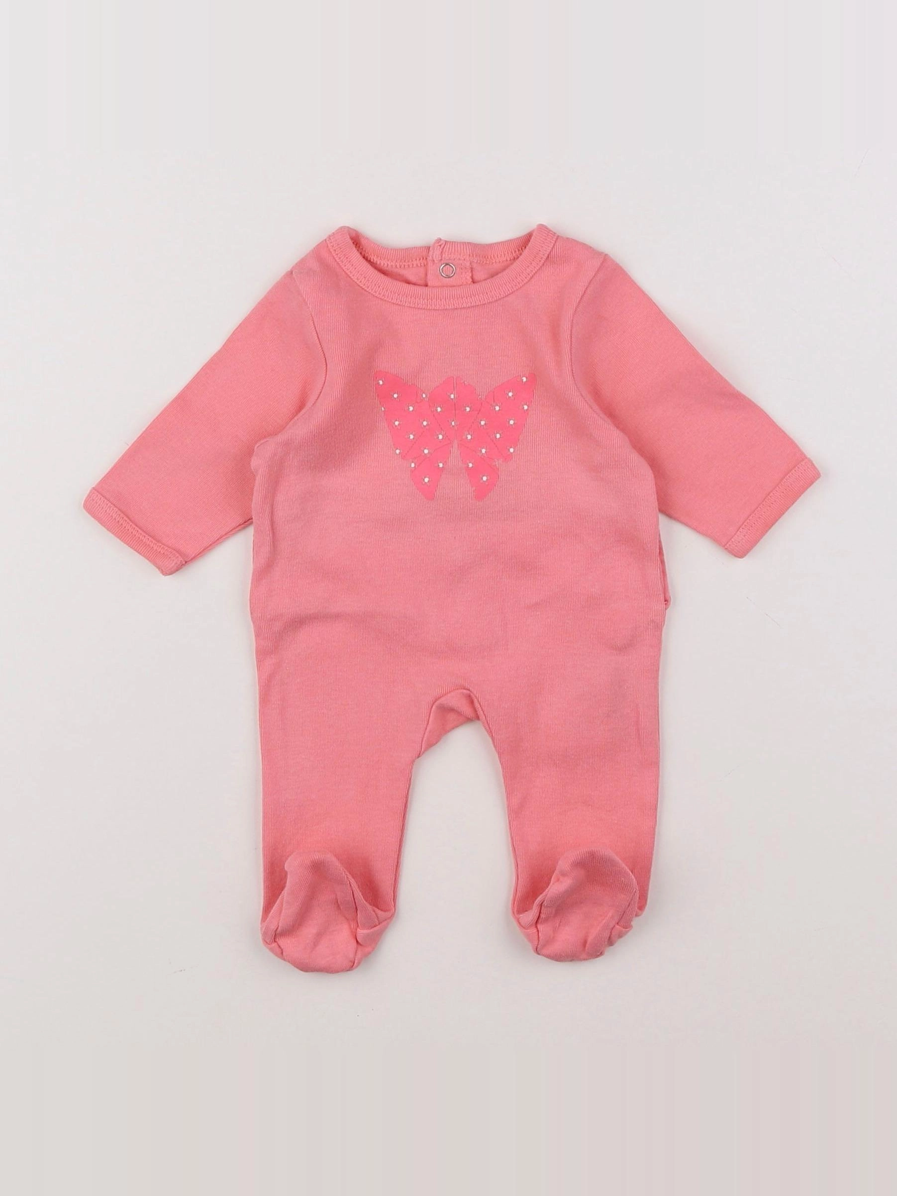 Vertbaudet - pyjama coton rose - 0 mois
