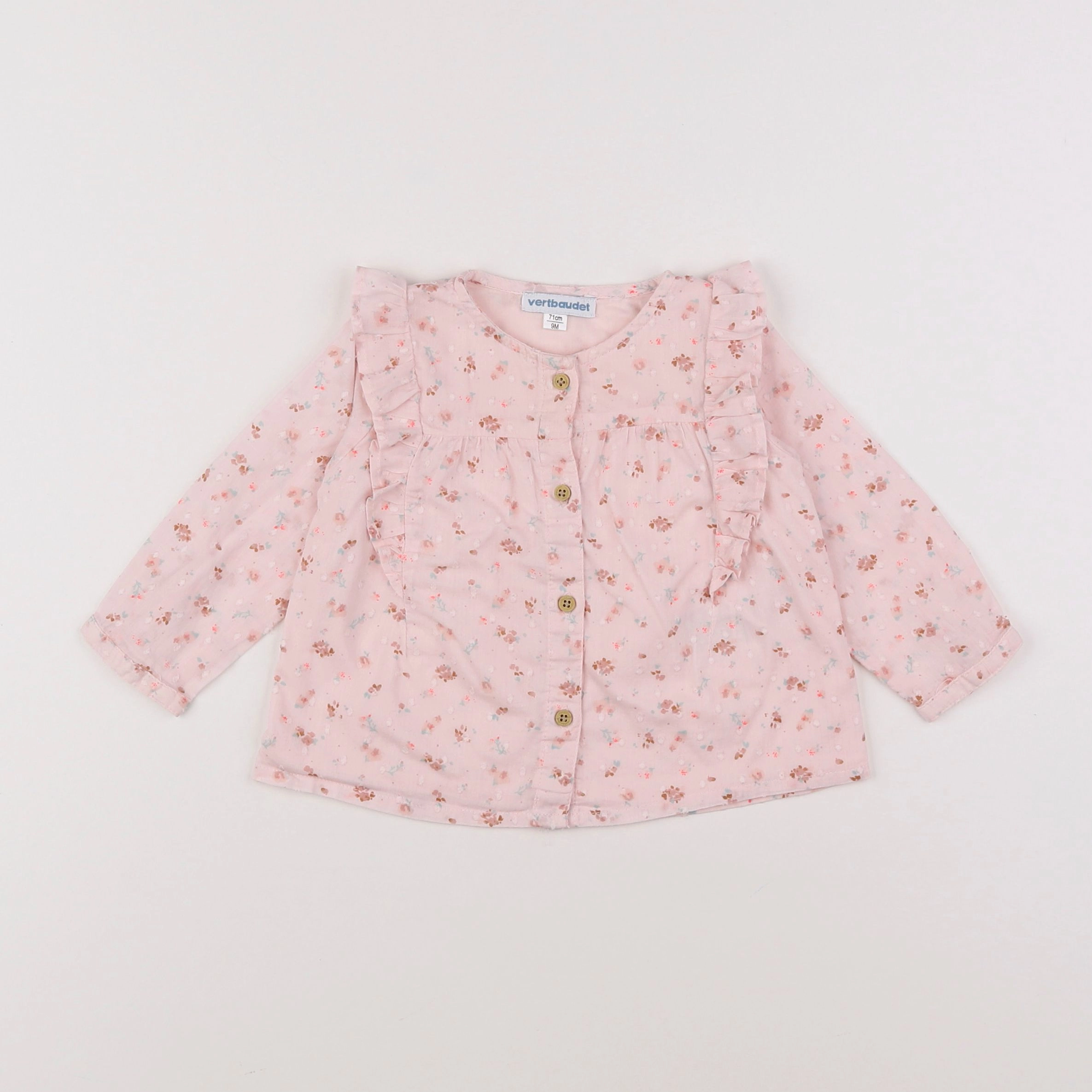 Vertbaudet - blouse rose - 9 mois