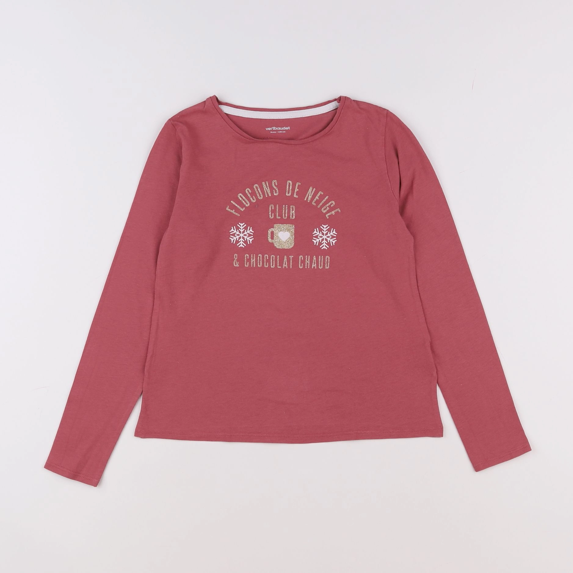 Vertbaudet - tee-shirt rose - 8 ans