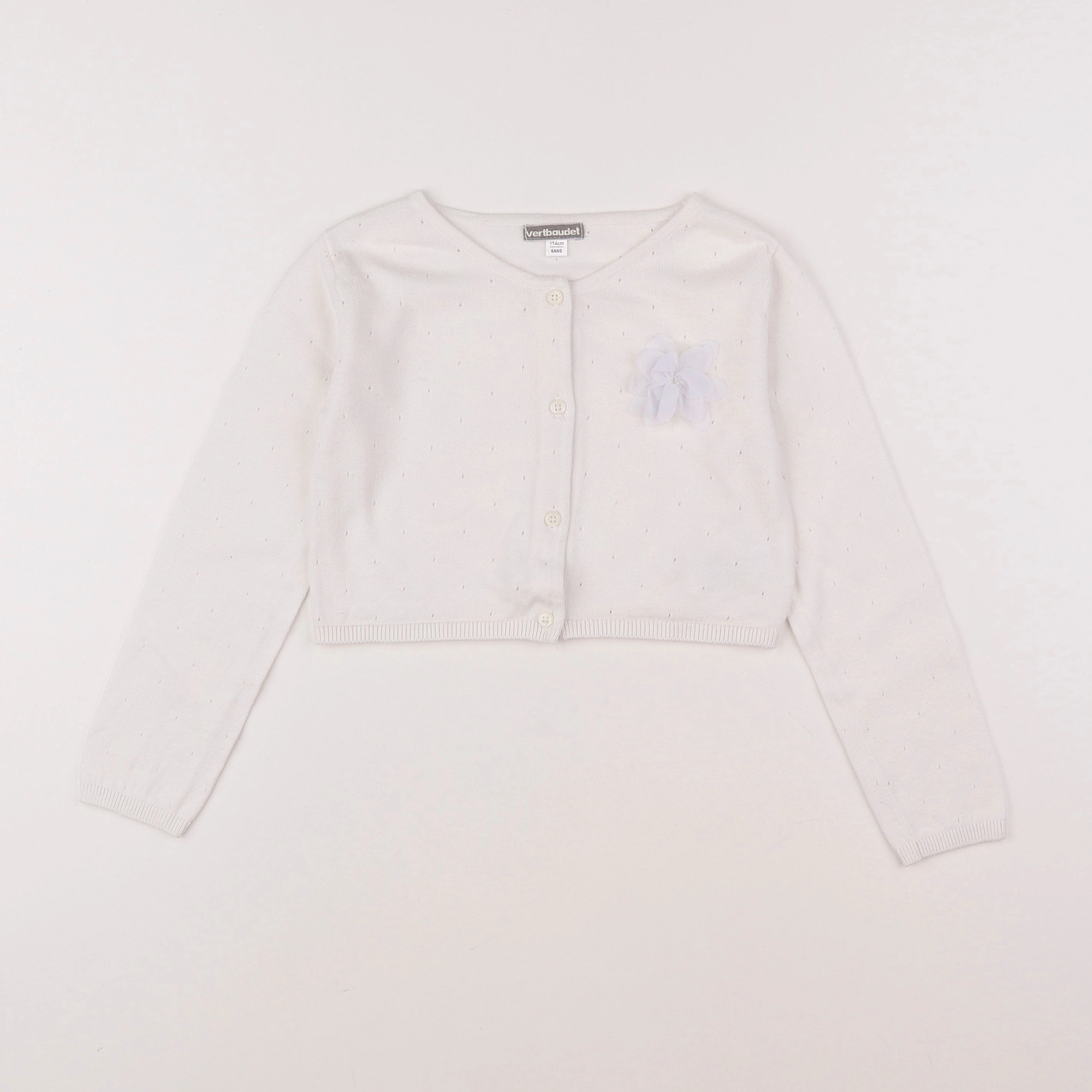 Vertbaudet - gilet blanc - 6 ans