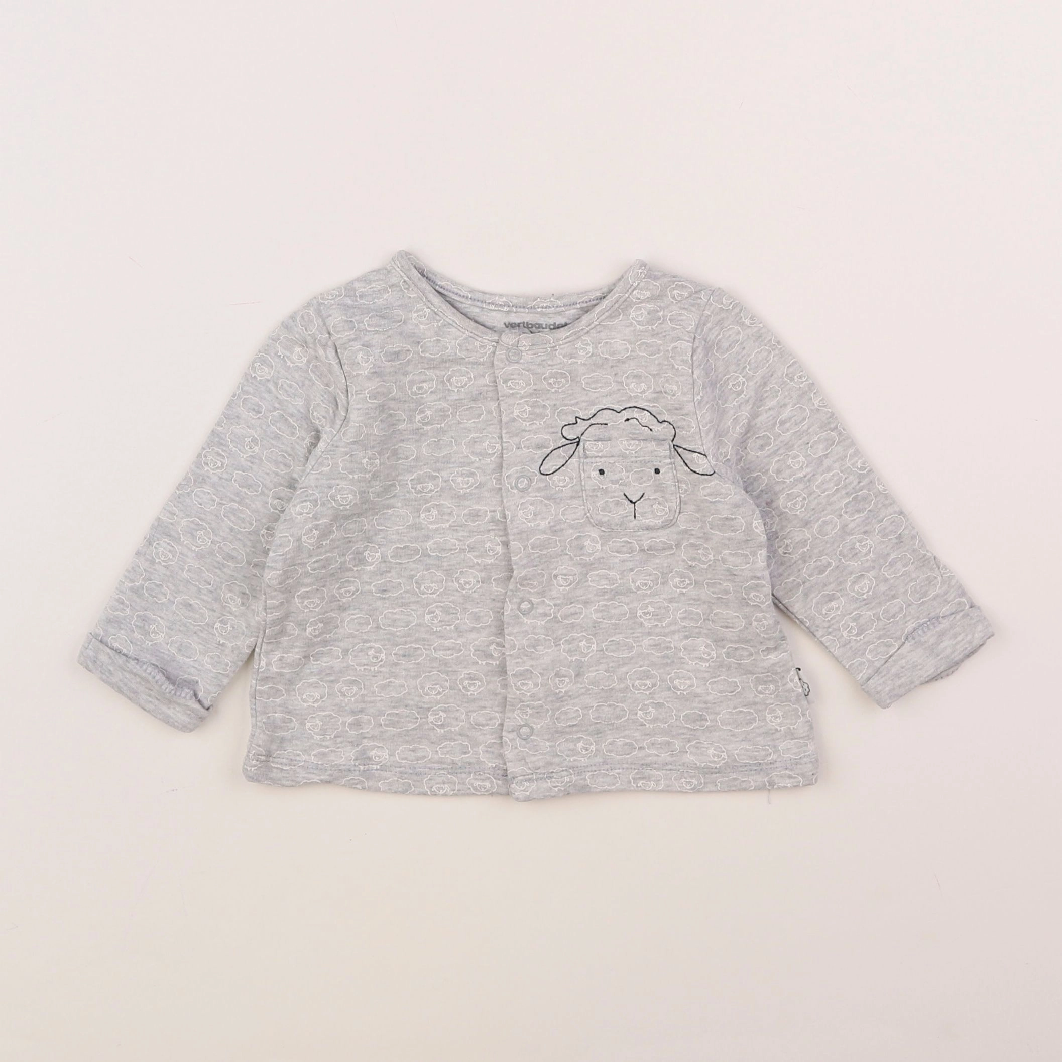 Vertbaudet - tee-shirt gris - 6 mois