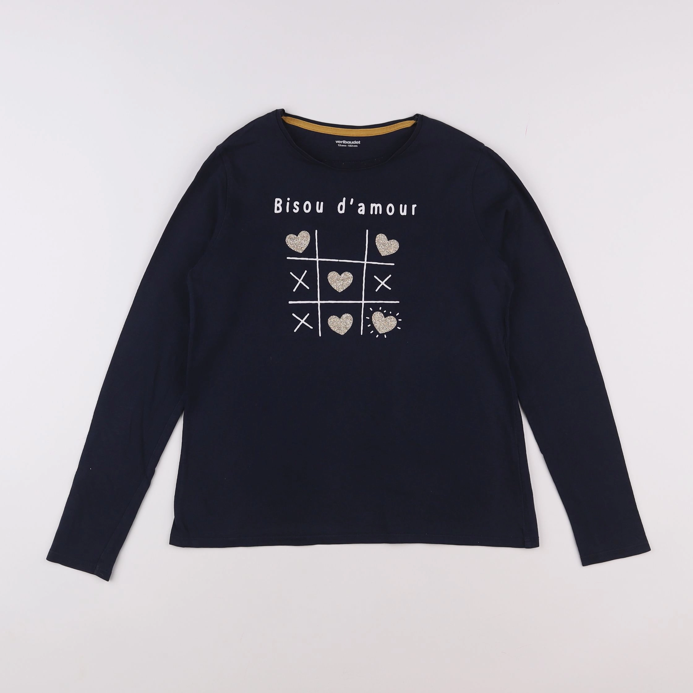 Vertbaudet - tee-shirt bleu, or - 12 ans
