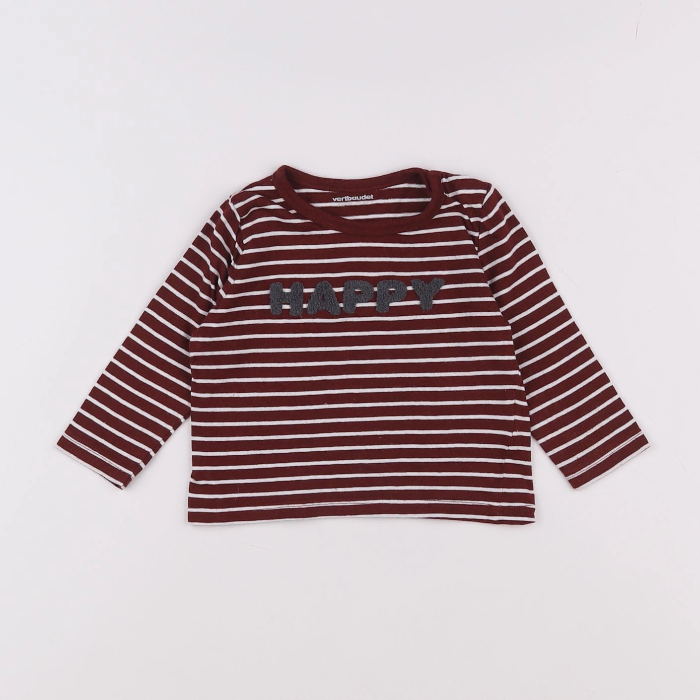 Vertbaudet - tee-shirt rouge, blanc - 9 mois