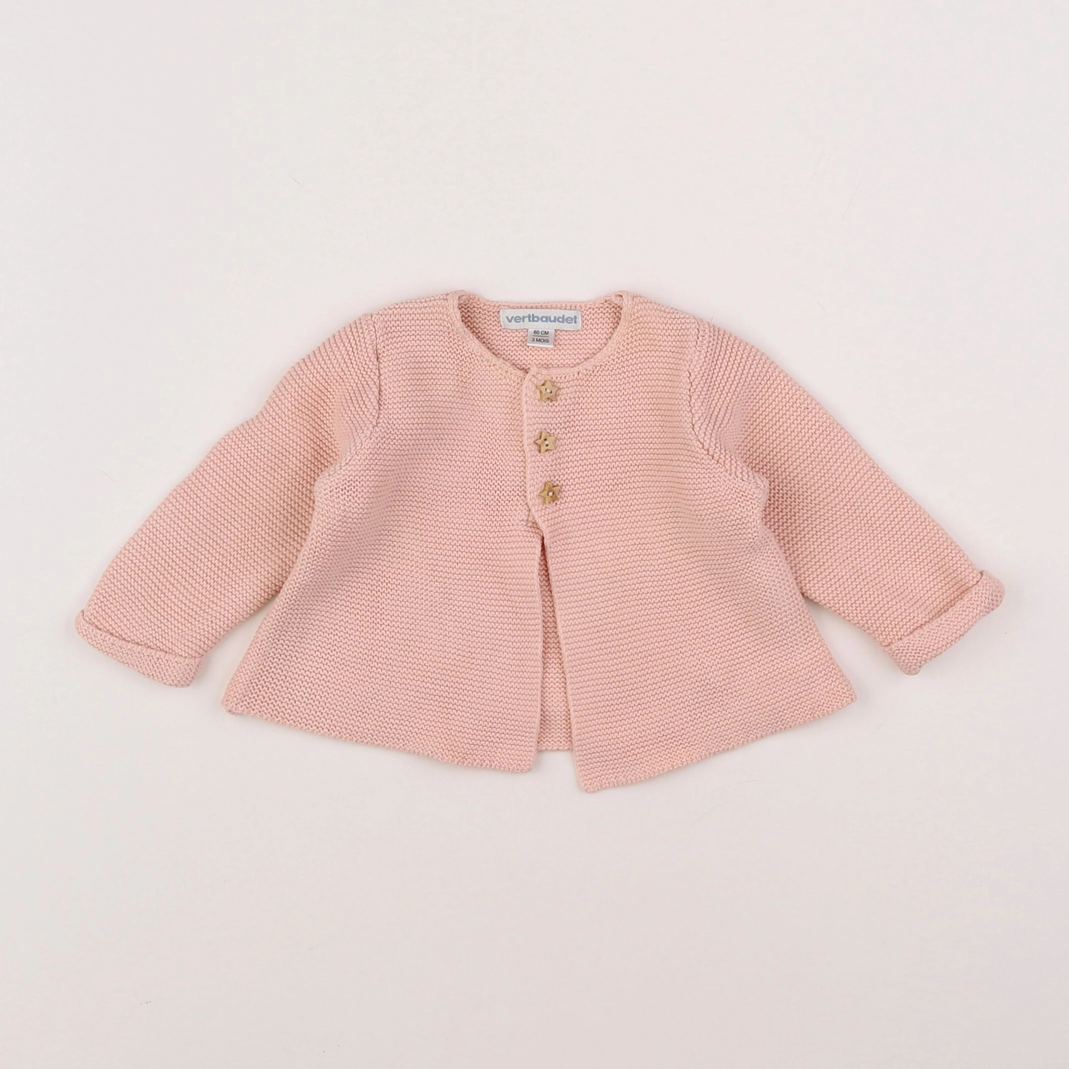 Vertbaudet - gilet rose - 3 mois