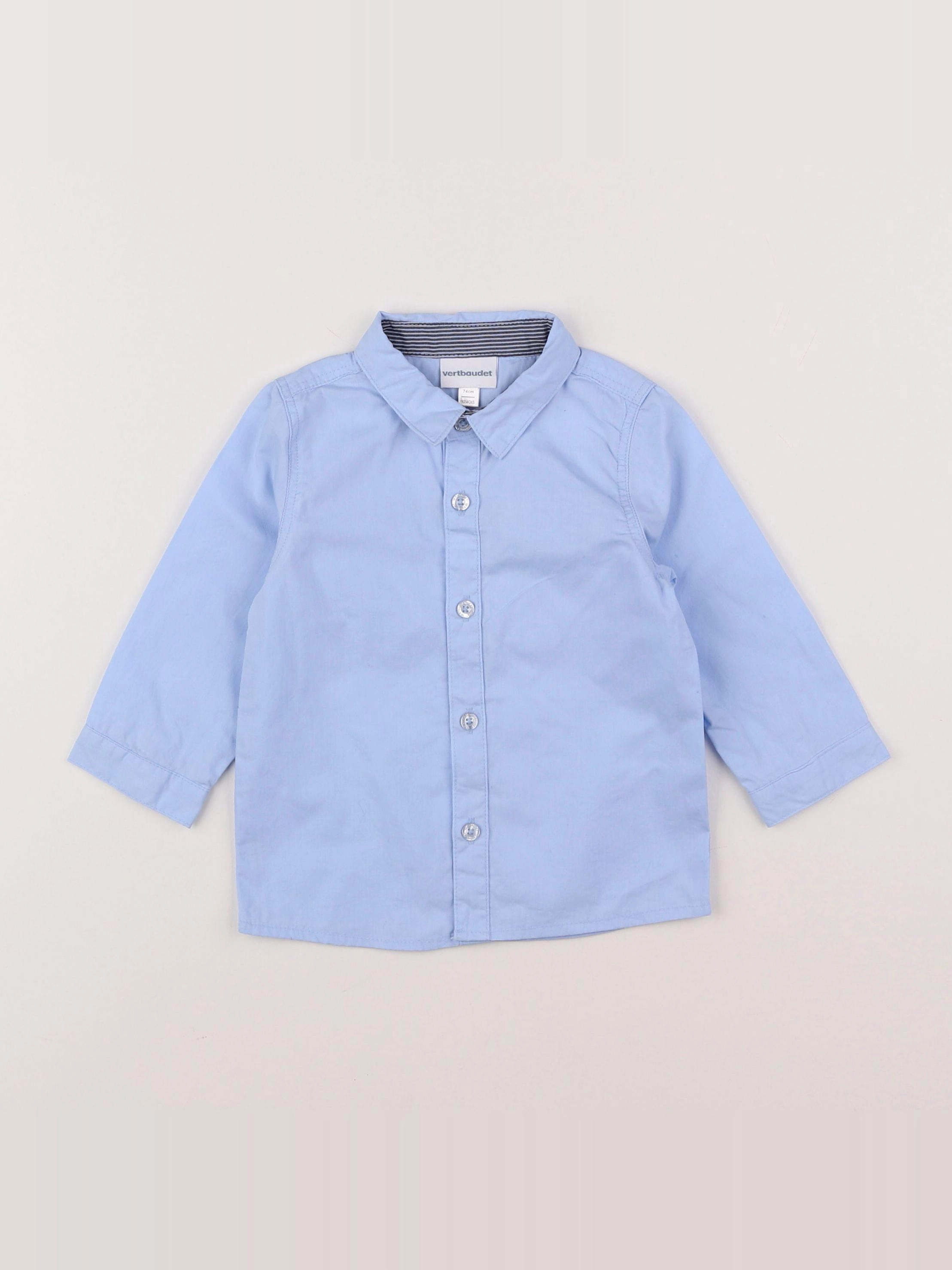 Vertbaudet - chemise bleu - 12 mois