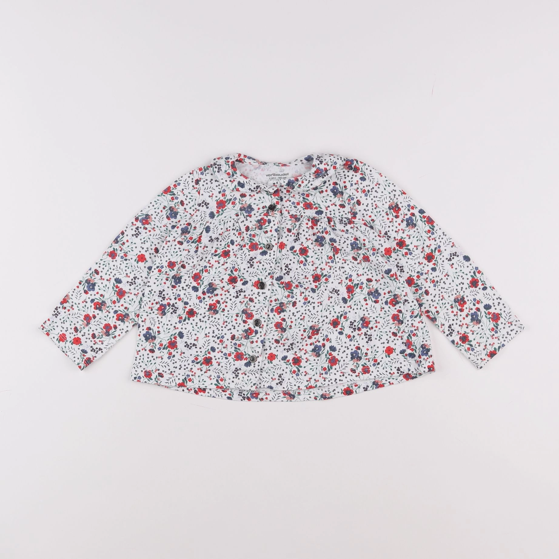 Vertbaudet - tee-shirt blanc, rouge - 2 ans