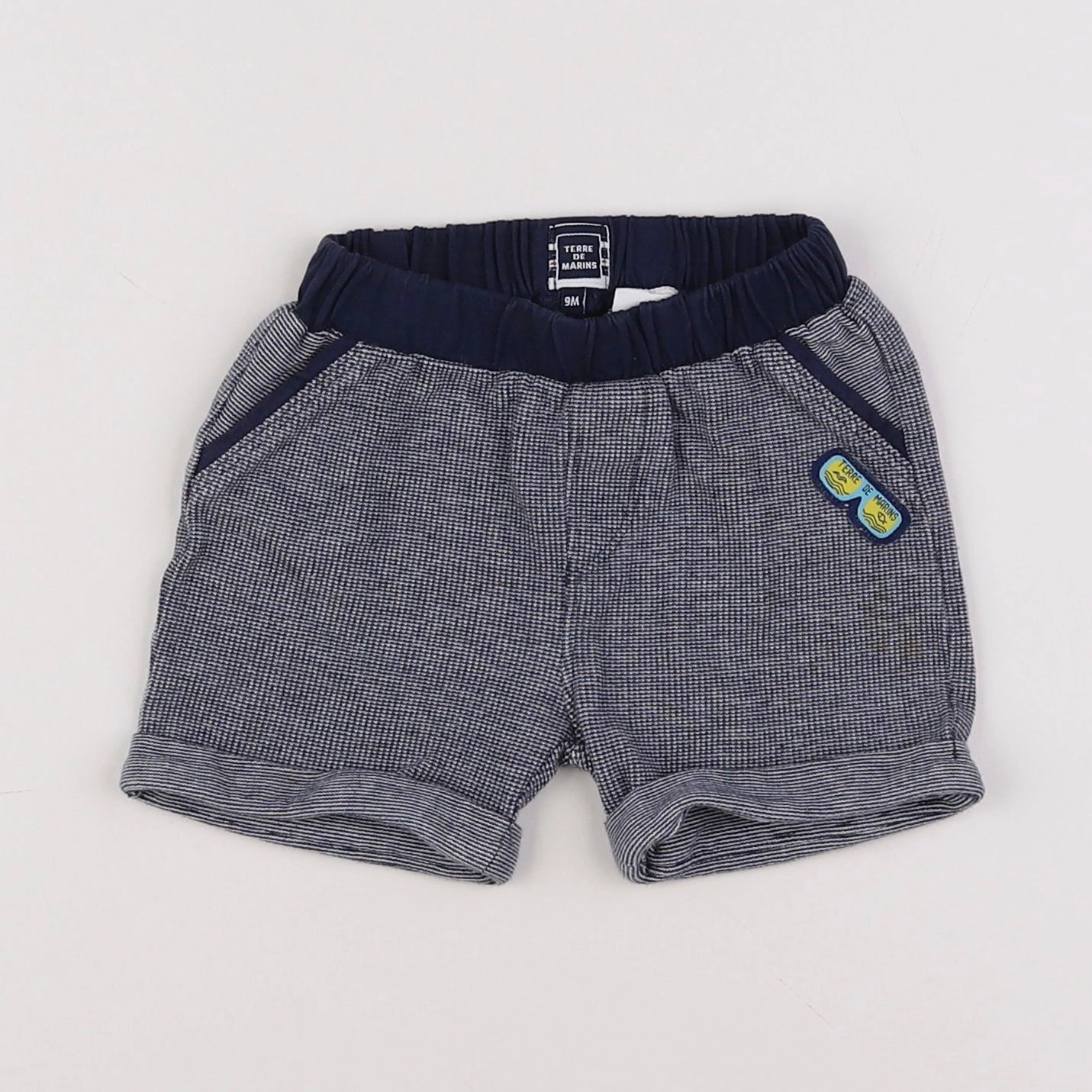 Terre de marins - short bleu, blanc - 9 mois