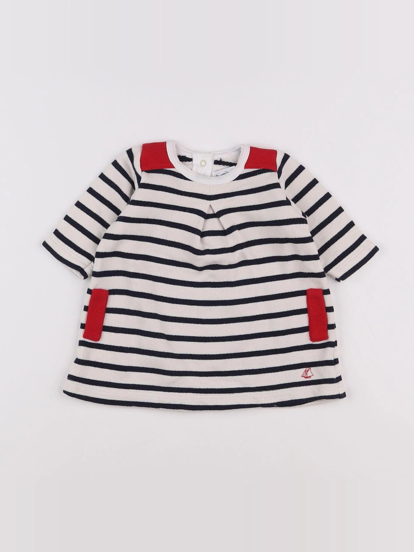 Petit Bateau - robe blanc - 3 mois