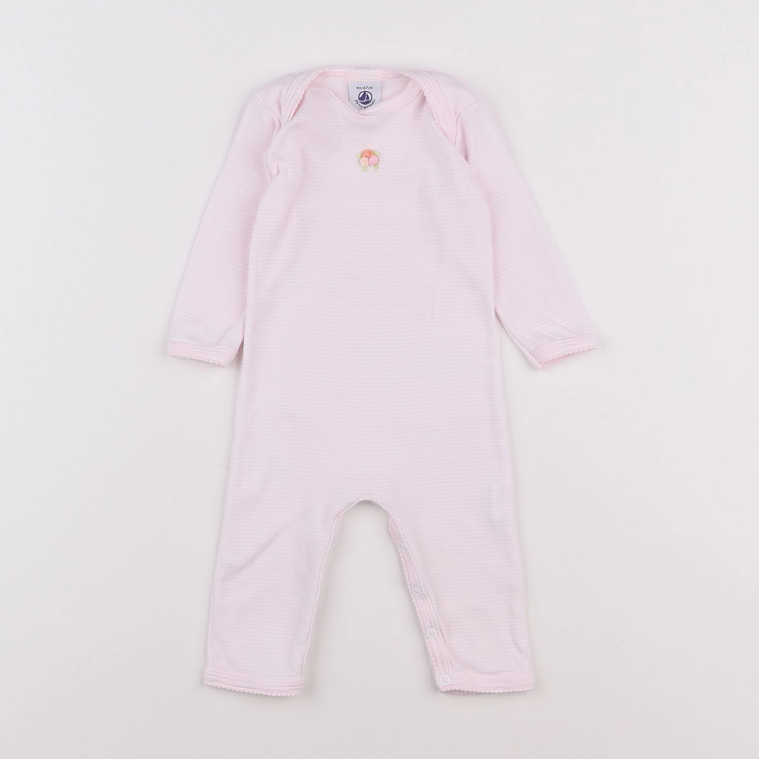 Petit Bateau - pyjama coton rose - 6 mois