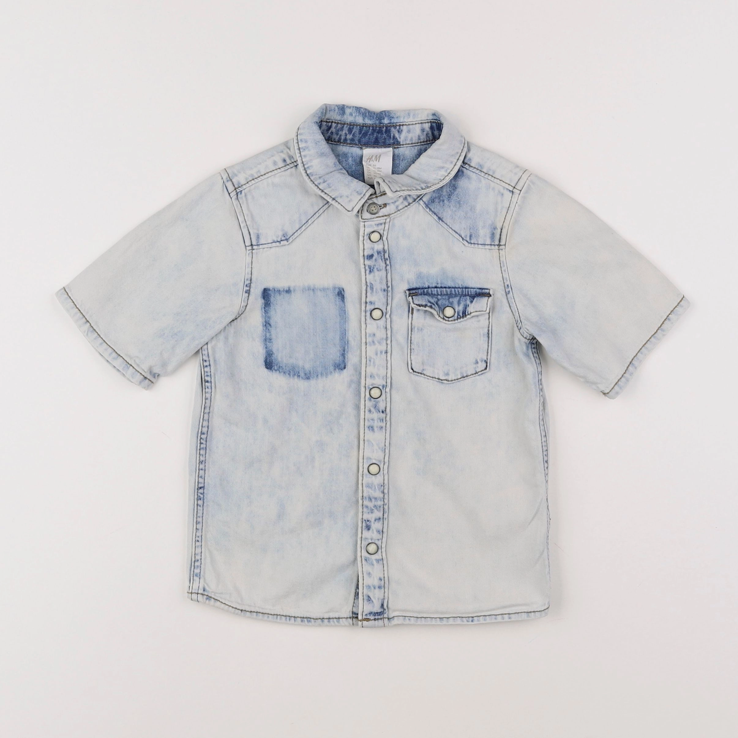 H&M - chemise bleu - 12/18 mois