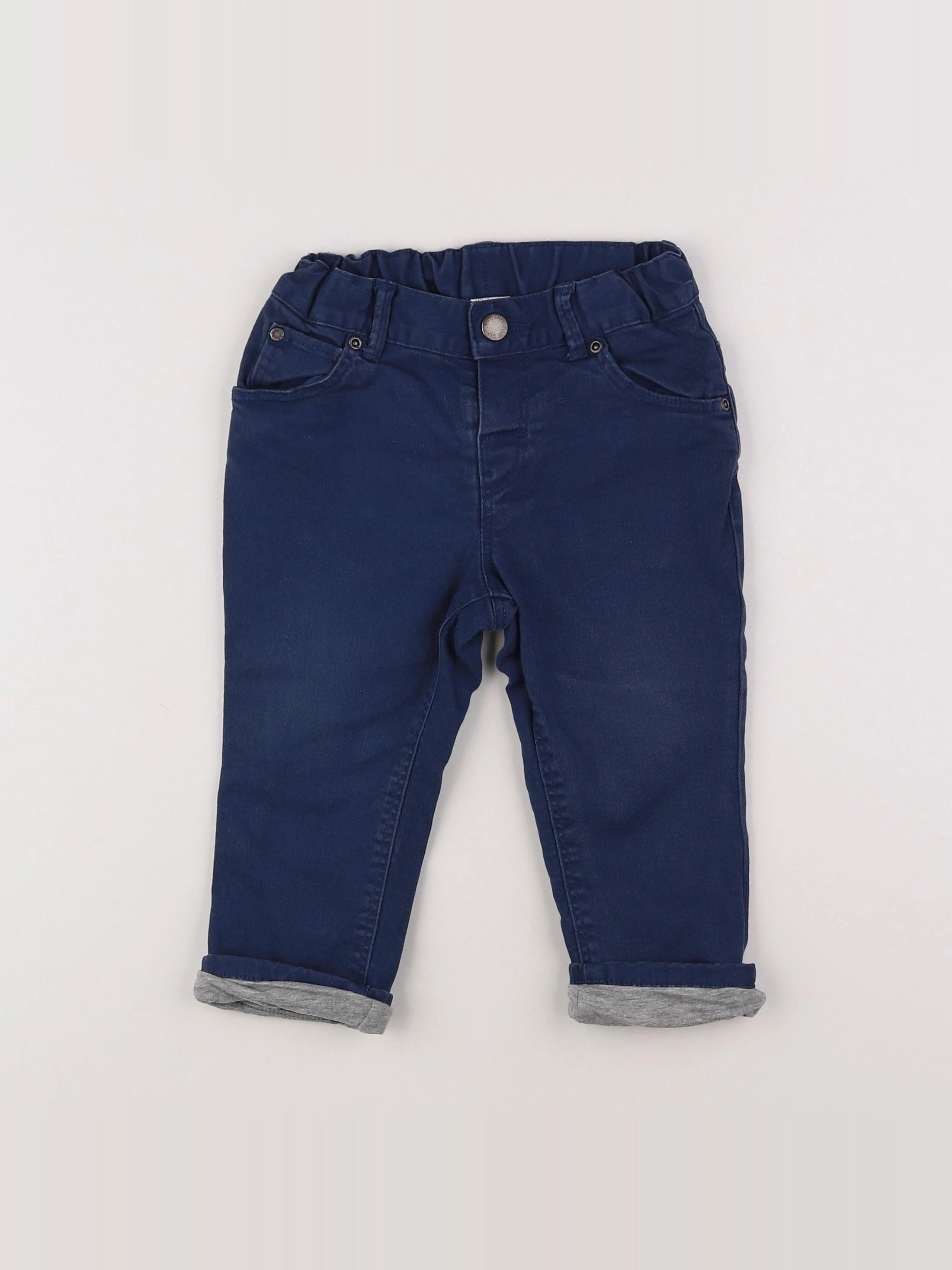 H&M - pantalon bleu - 12/18 mois