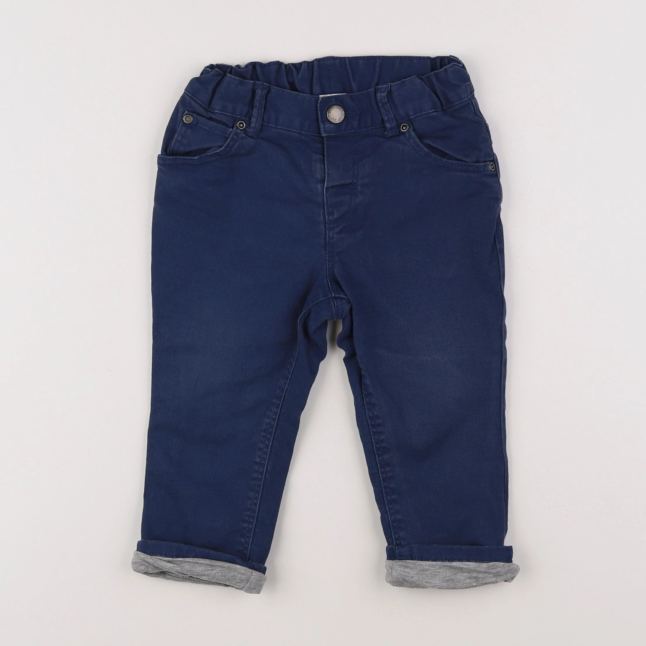 H&M - pantalon bleu - 12/18 mois