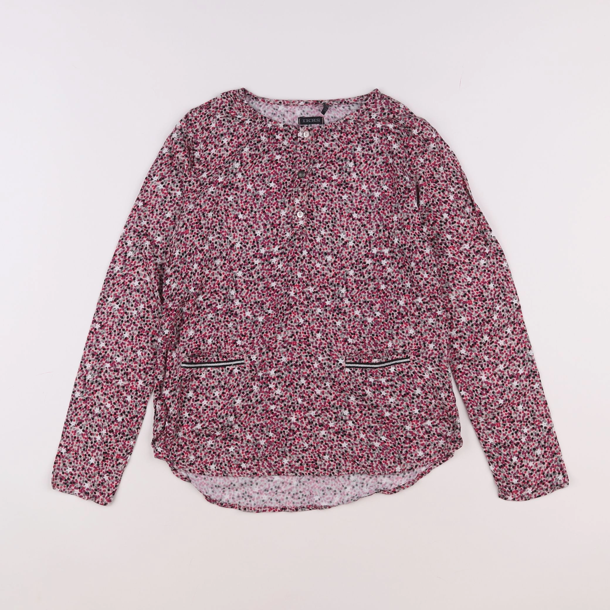 IKKS - blouse rose, gris - 10 ans