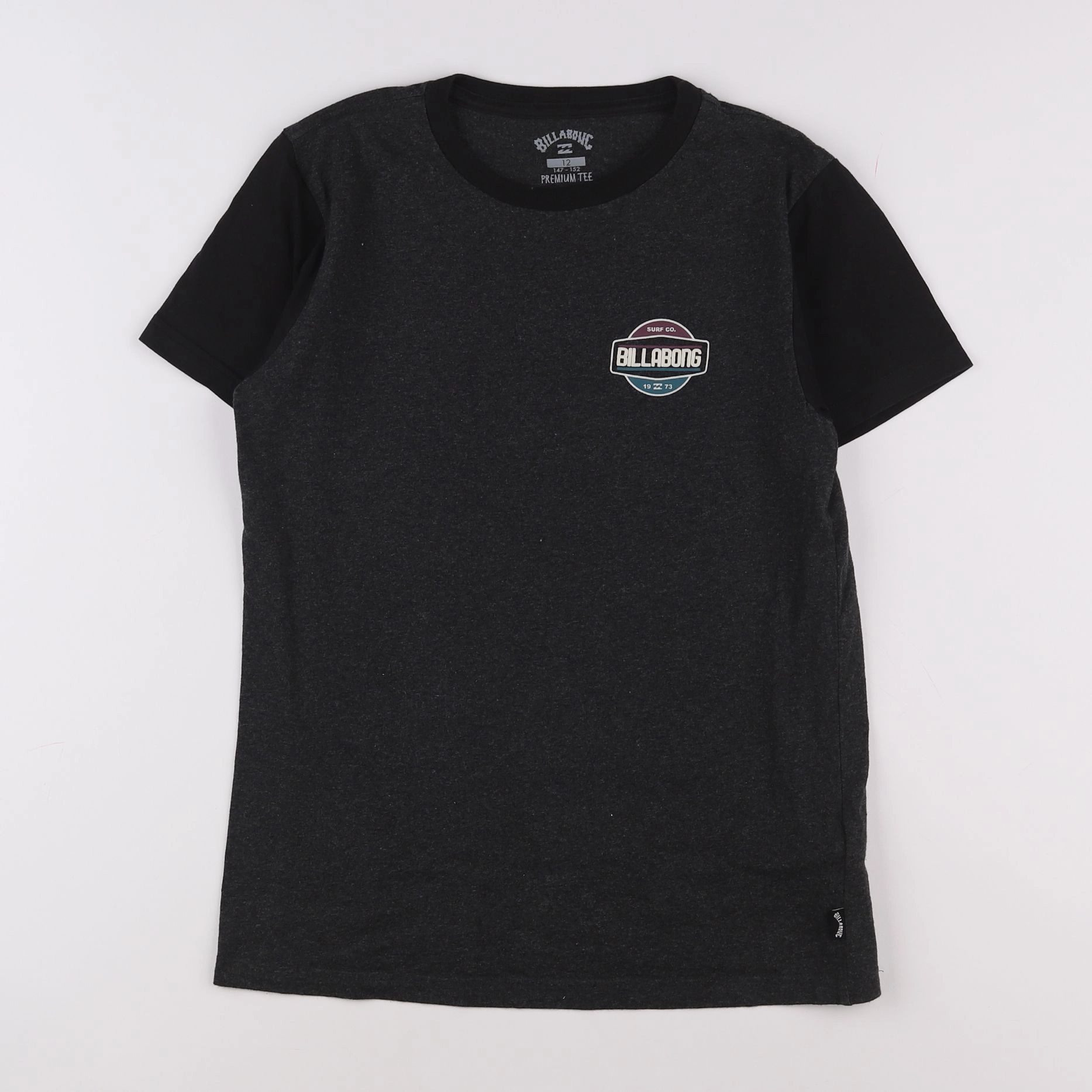 Billabong - tee-shirt gris, noir - 12 ans