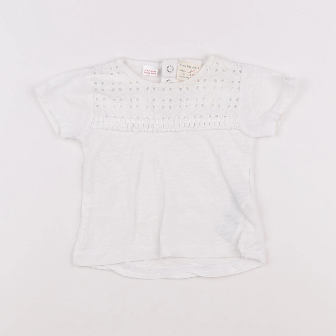 Zara - tee-shirt blanc - 3/6 mois