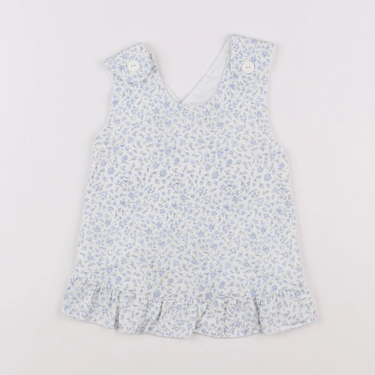 Lola Palacios - blouse blanc, bleu - 3 ans