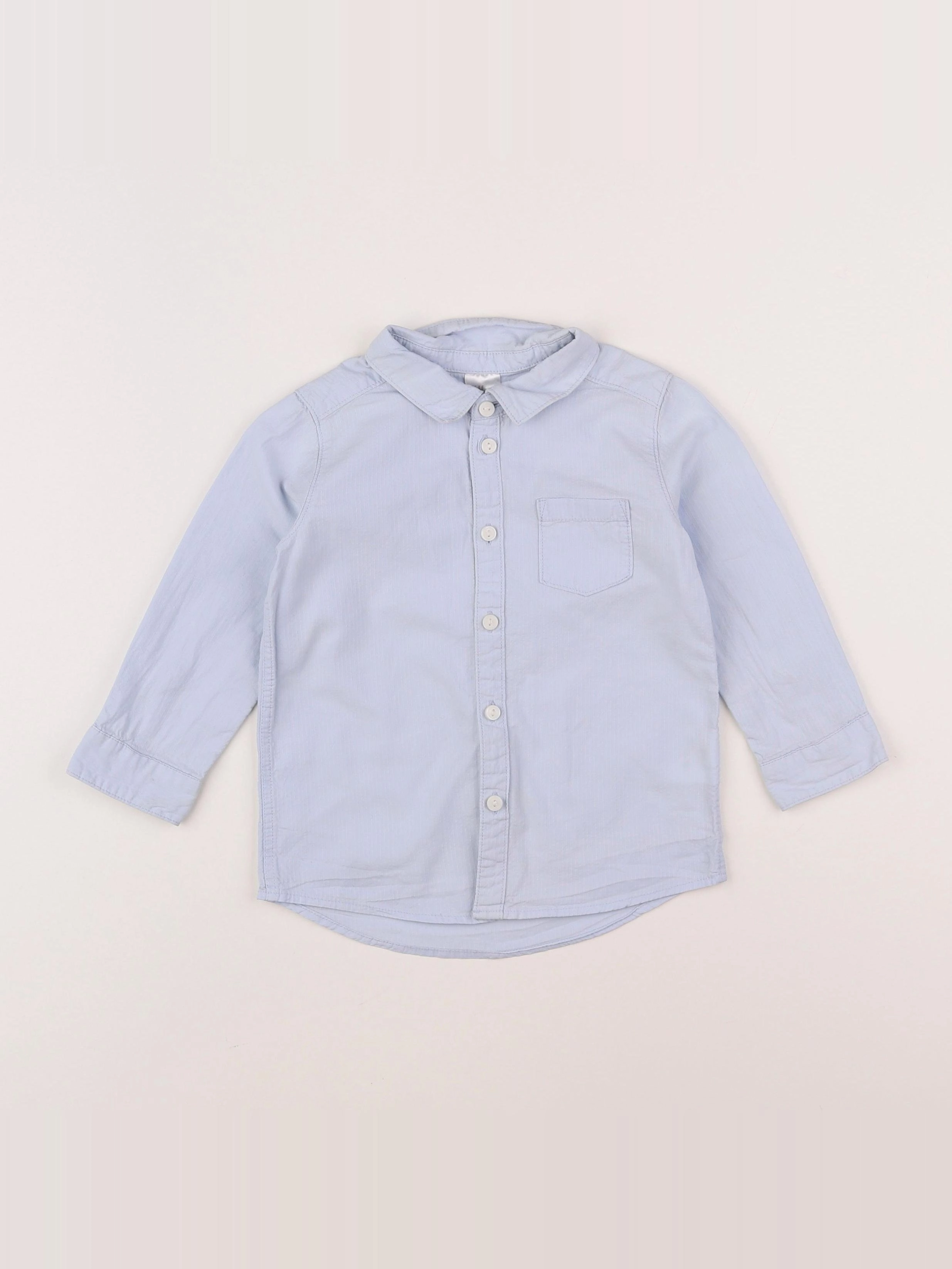 H&M - chemise bleu - 12/18 mois