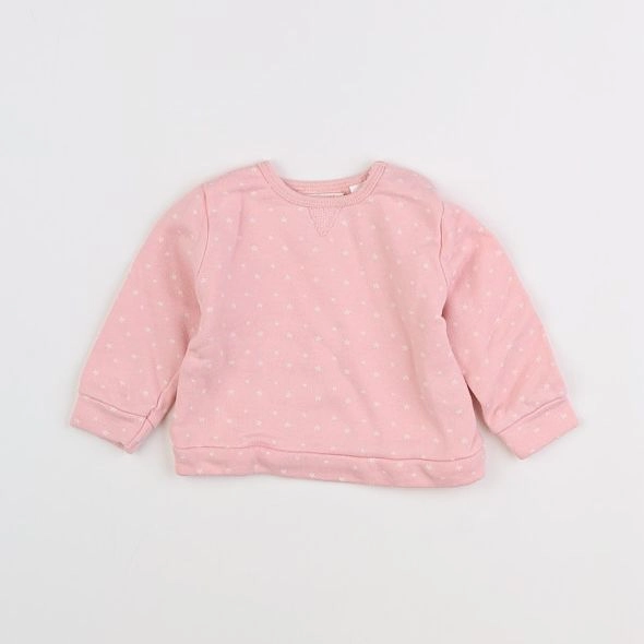 Zara - sweat rose - 3/6 mois