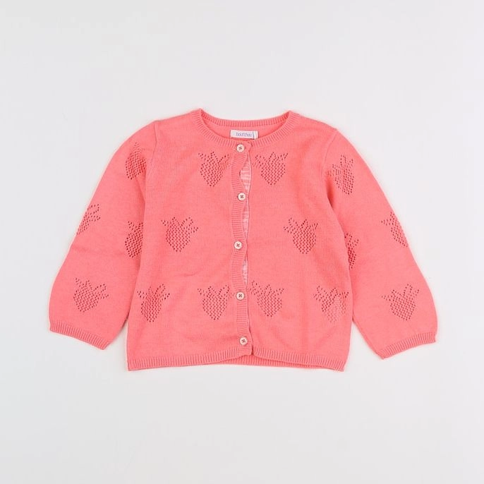 Boutchou - gilet rose fluo - 12 mois