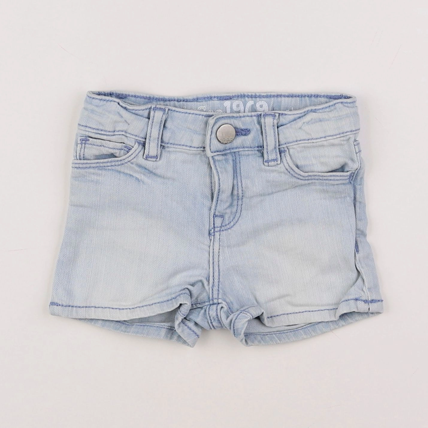 GAP - short bleu - 12/18 mois