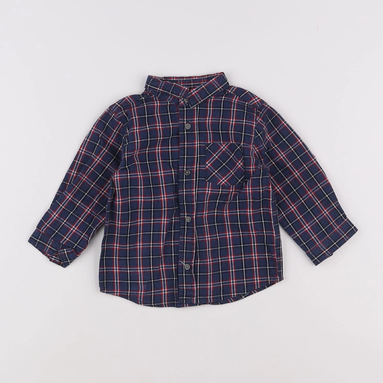 Boutchou - chemise bleu - 9 mois